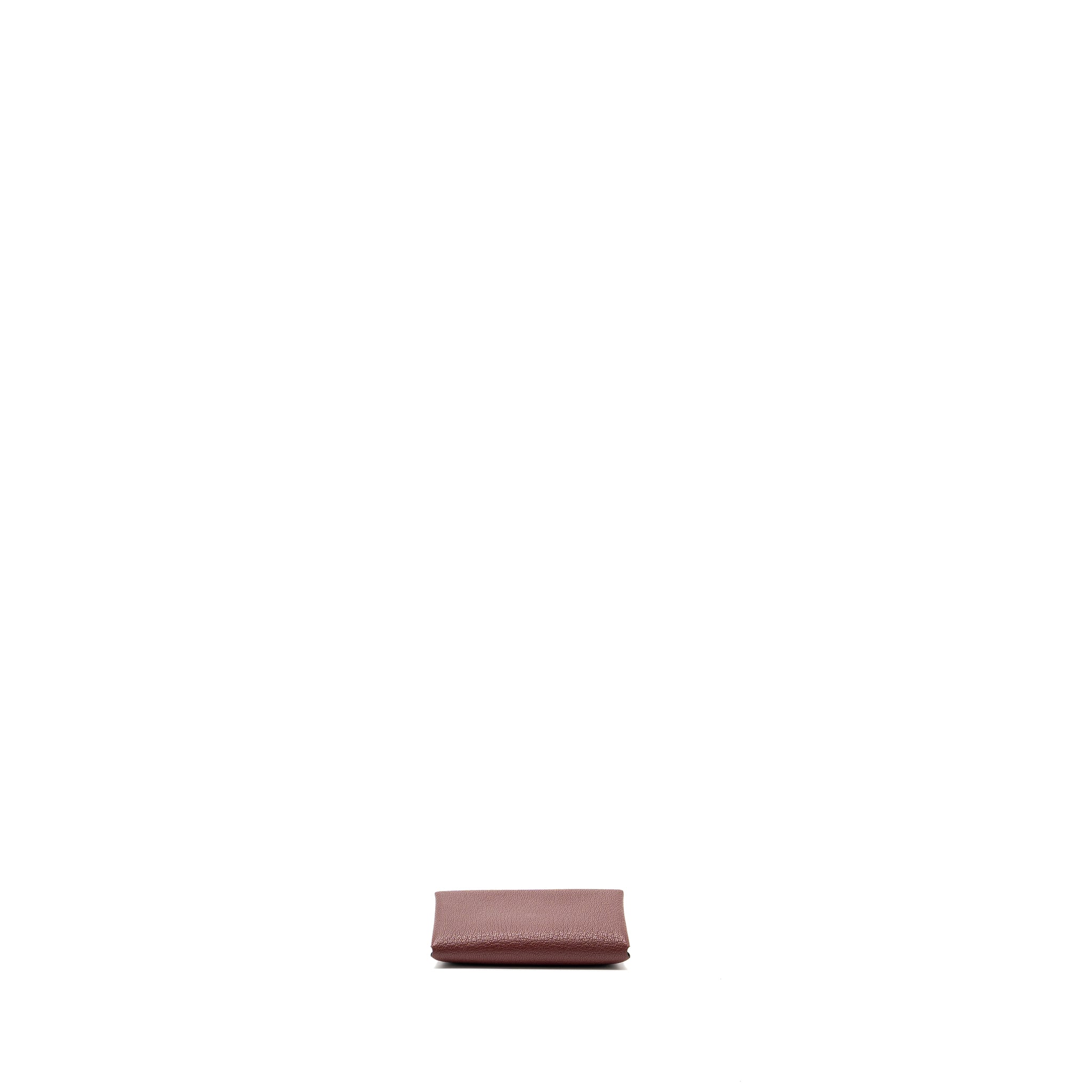 HERMES CALVI DUO CARD HOLDER CHEVRON MYSORE ROUGH H SHW