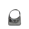 PRADA REEDITION 2000 MINI BAG SATIN WITH CRYSTAL BLACK SHW