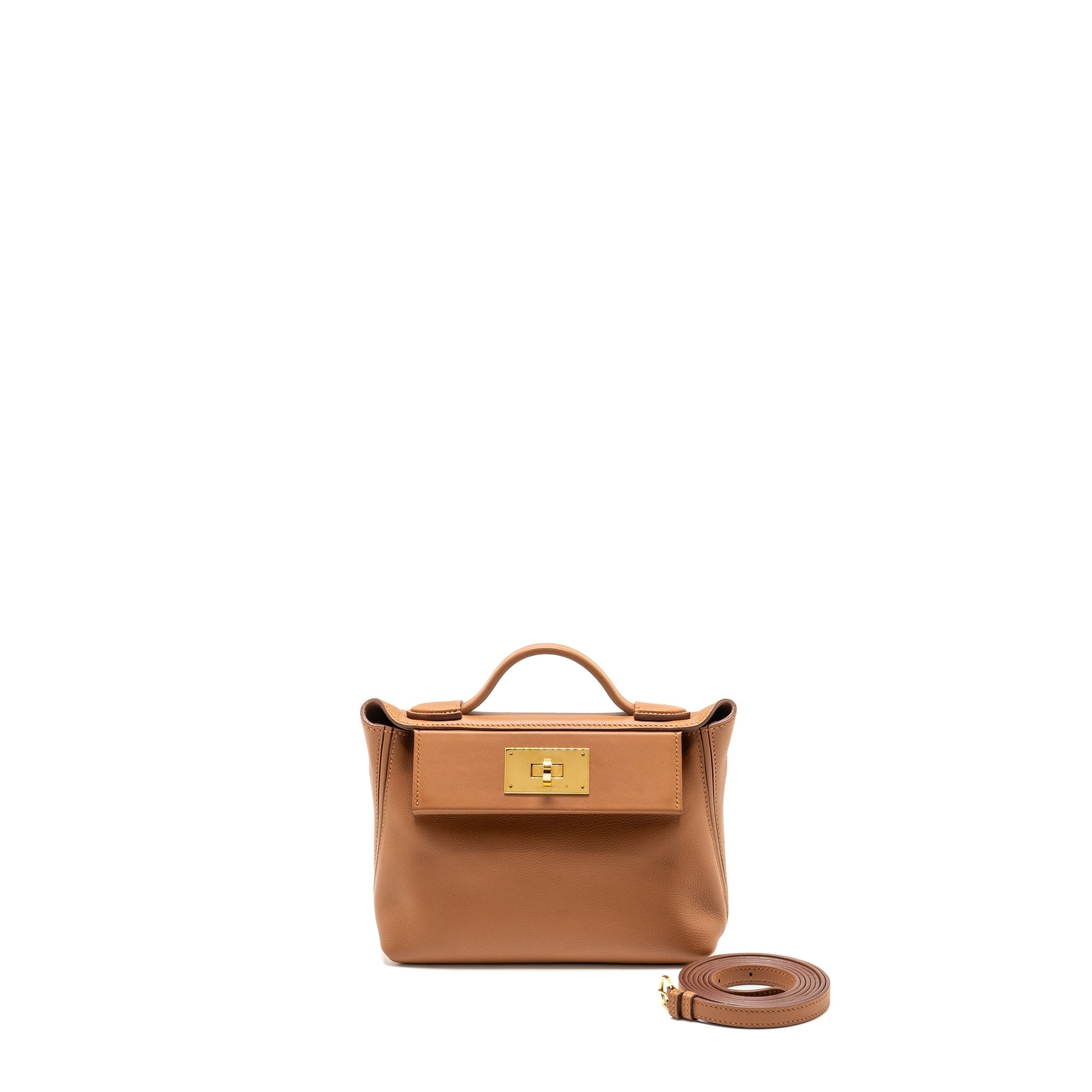 HERMES MINI 24/24 2424-21 BAG EVERCOLOR GOLD GHW