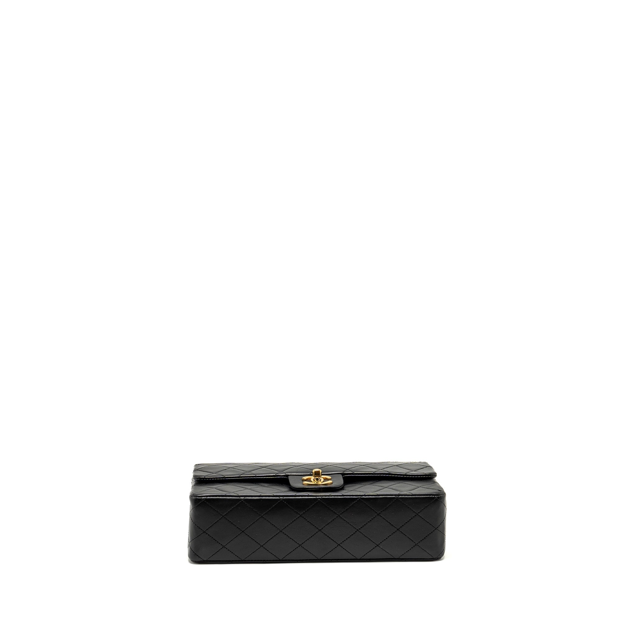 CHANEL VINTAGE MEDIUM CLASSIC DOUBLE FLAP BAG LAMBSKIN BLACK GHW