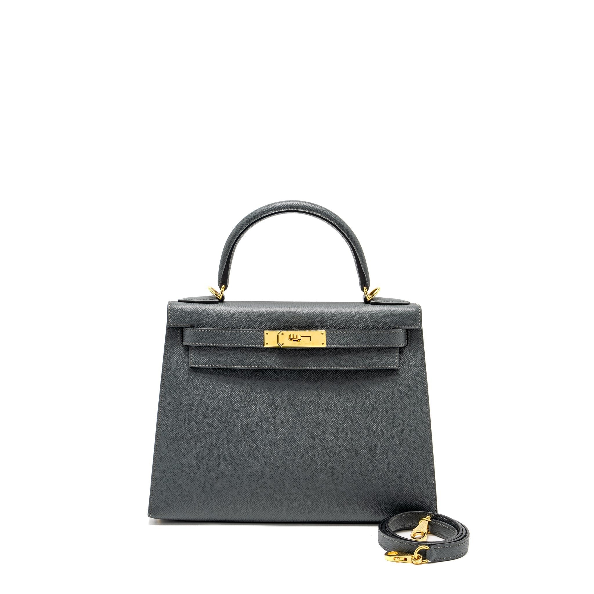 HERMES KELLY 28 EPSOM VERT AMANDE GHW