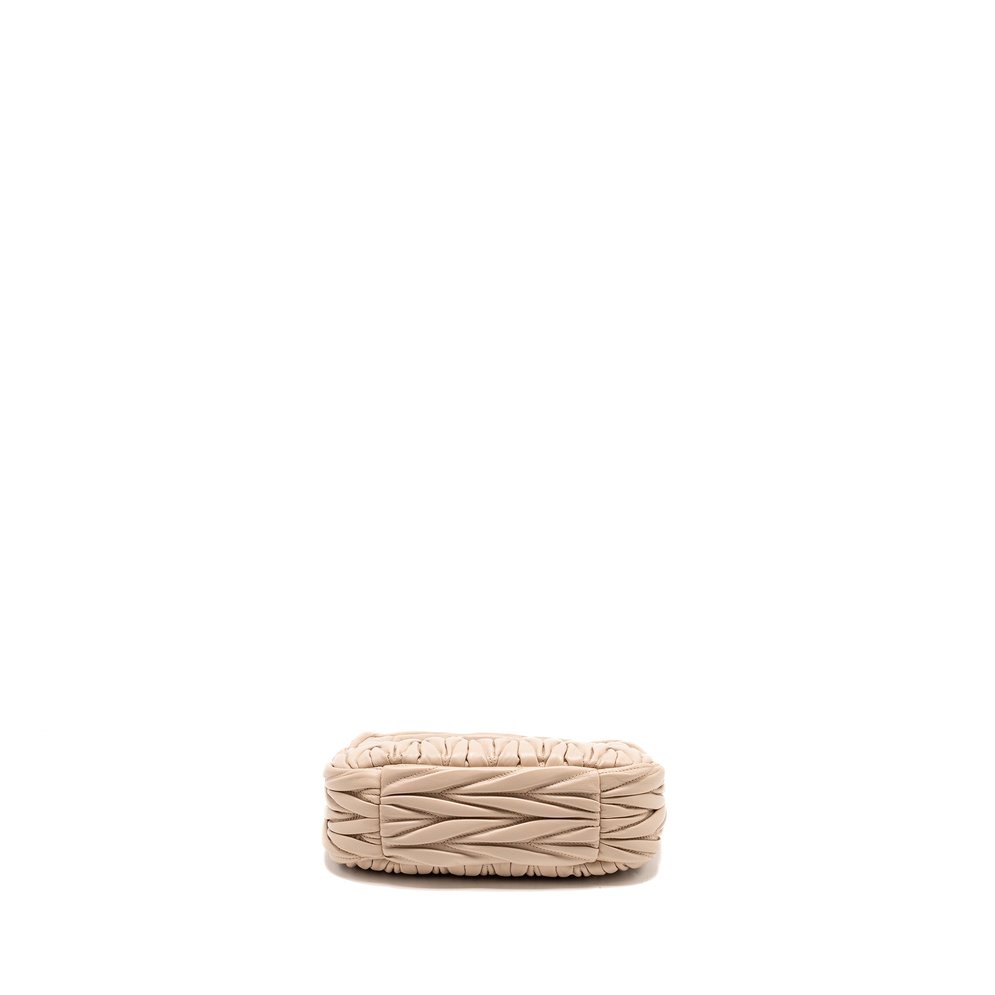 MIUMIU WANDER MATELASSE HOBO BAG NAPPA LAMBSKIN BEIGE GHW