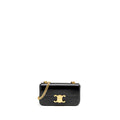 CELINE TRIOMPHE CHAIN SHOULDER BAG SHINY CALFSKIN BLACK GHW