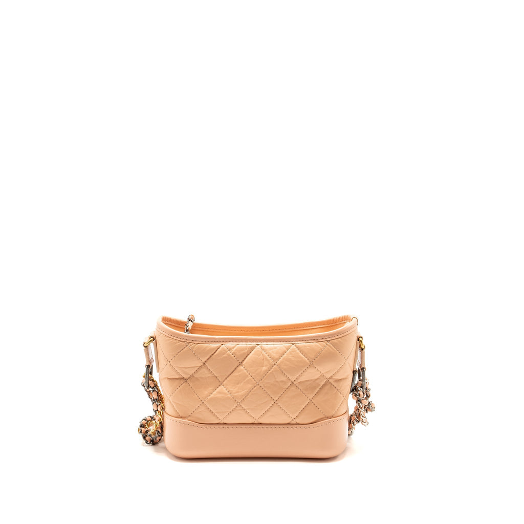 CHANEL SMALL GABRIELLE HOBO BAG CALFSKIN PINK MULTICOLOUR HARDWARE