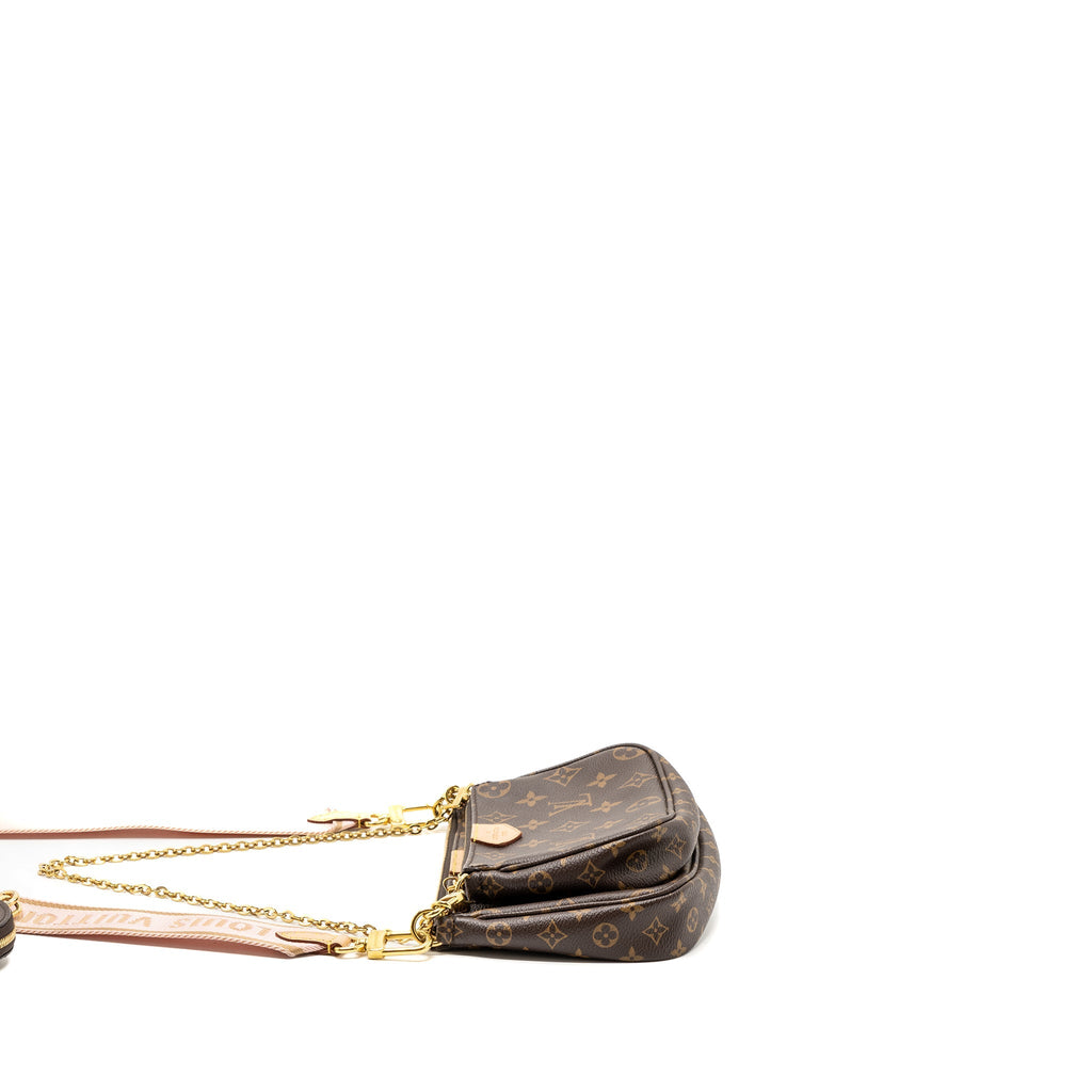 LOUIS VUITTON MULTI POCHETTE ROSE CLAIR STRAP MONOGRAM CANVAS GHW