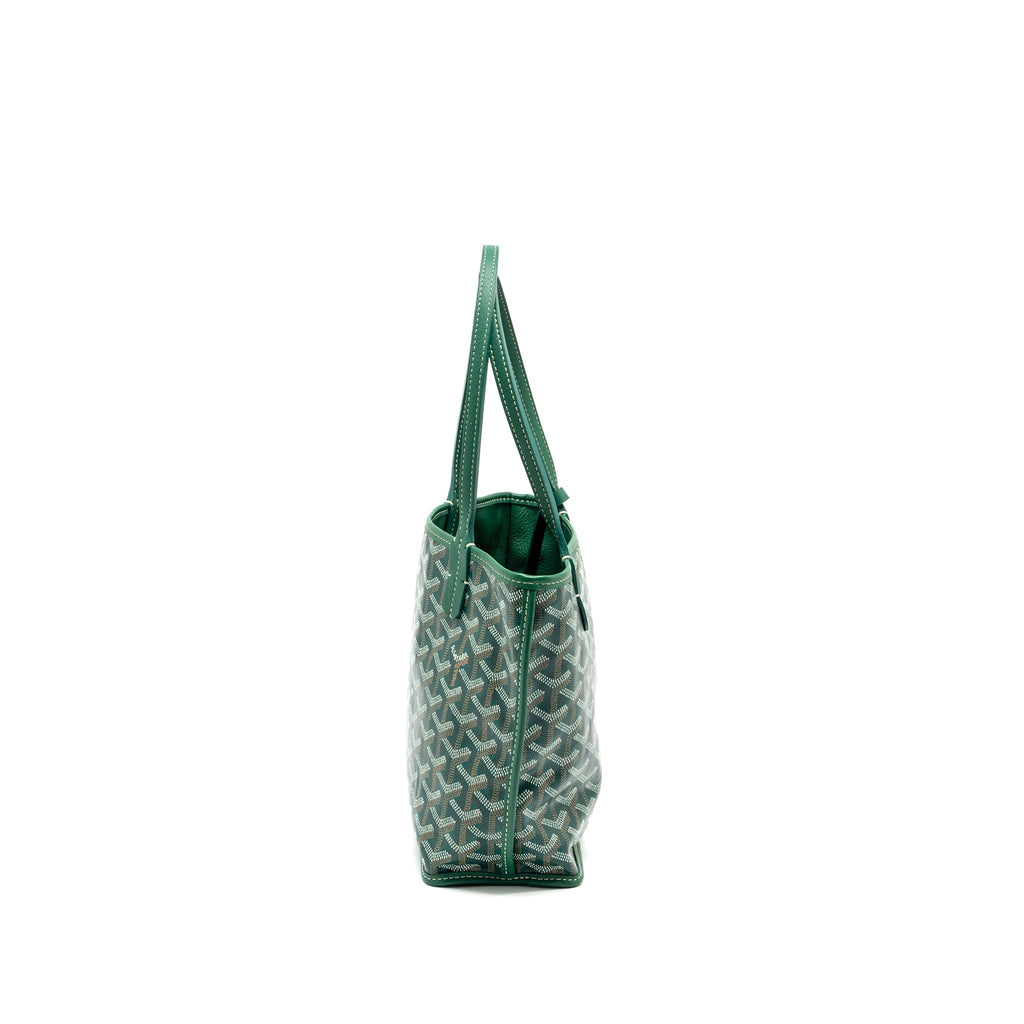 GOYARD MINI ANJOU TOTE BAG GOYARDLINE CANVAS/LEATHER GREEN SHW