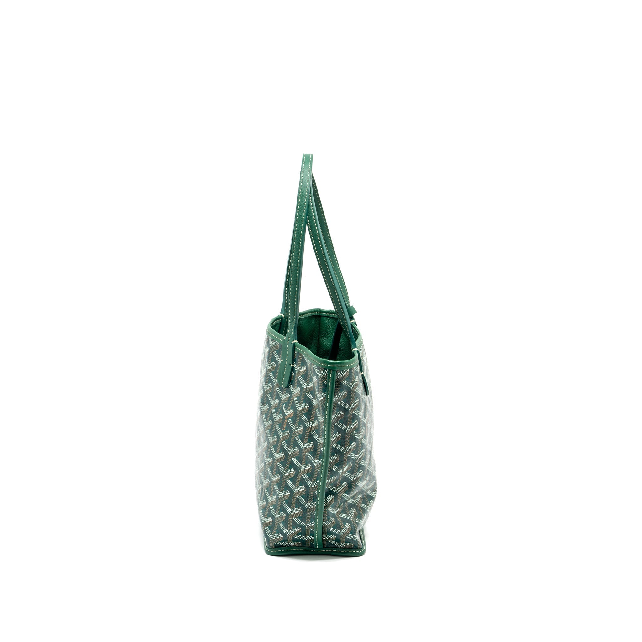 GOYARD MINI ANJOU TOTE BAG GOYARDLINE CANVAS/LEATHER GREEN SHW