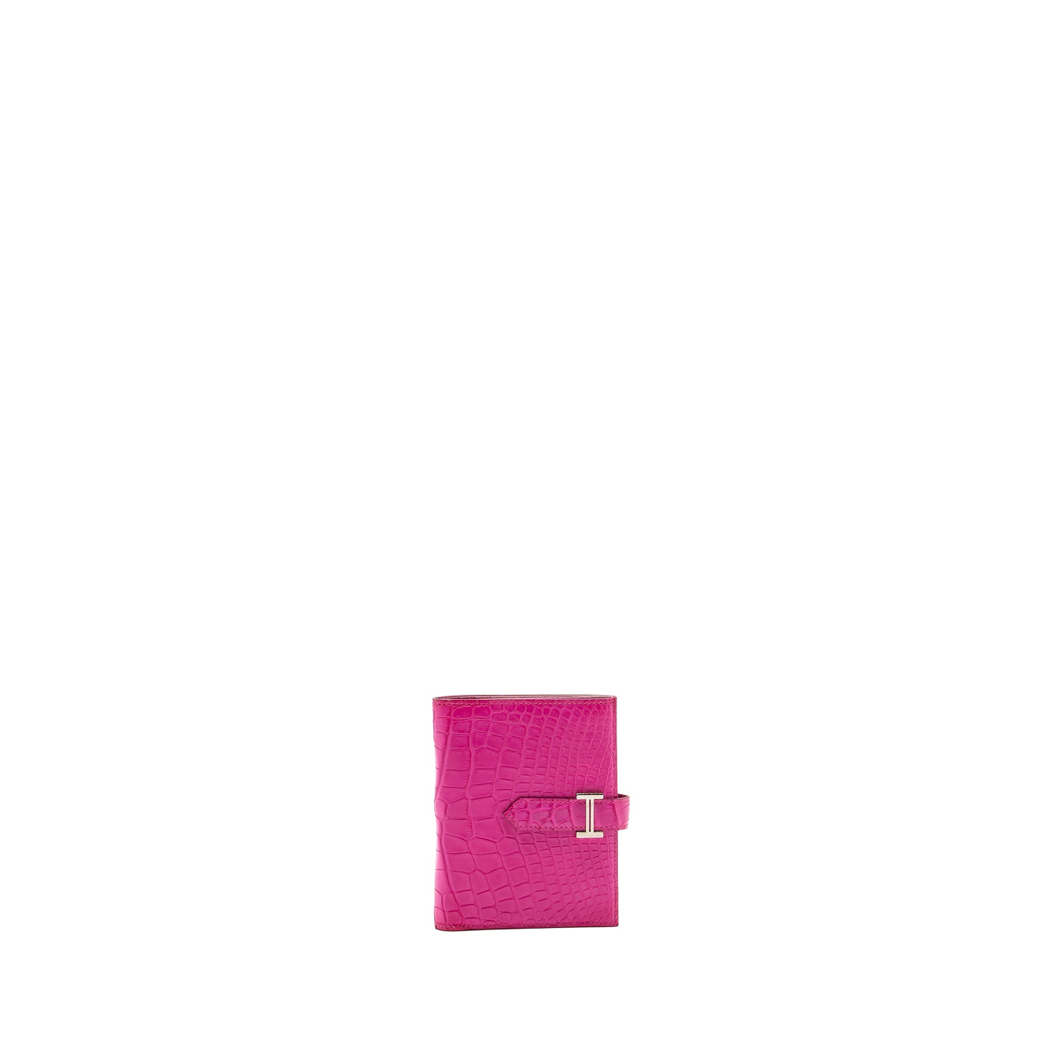 HERMES BEARN WALLET ALLIGATOR MATT PINK SHW
