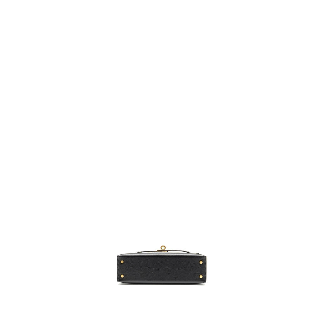HERMES TOUCH MINI KELLY II MADAME / ALLIGATOR MISSISSIPPIENSIS BLACK GHW