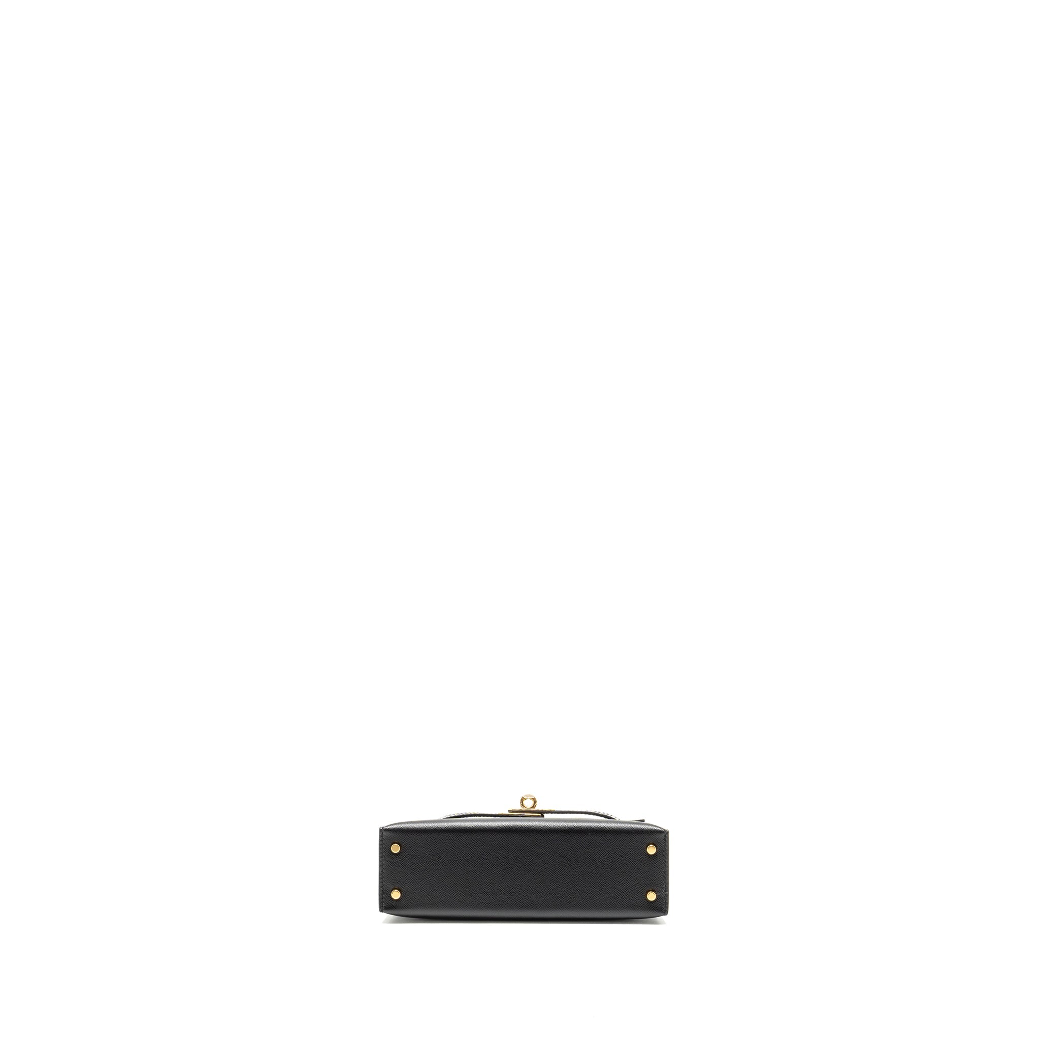 HERMES TOUCH MINI KELLY II MADAME / ALLIGATOR MISSISSIPPIENSIS BLACK GHW
