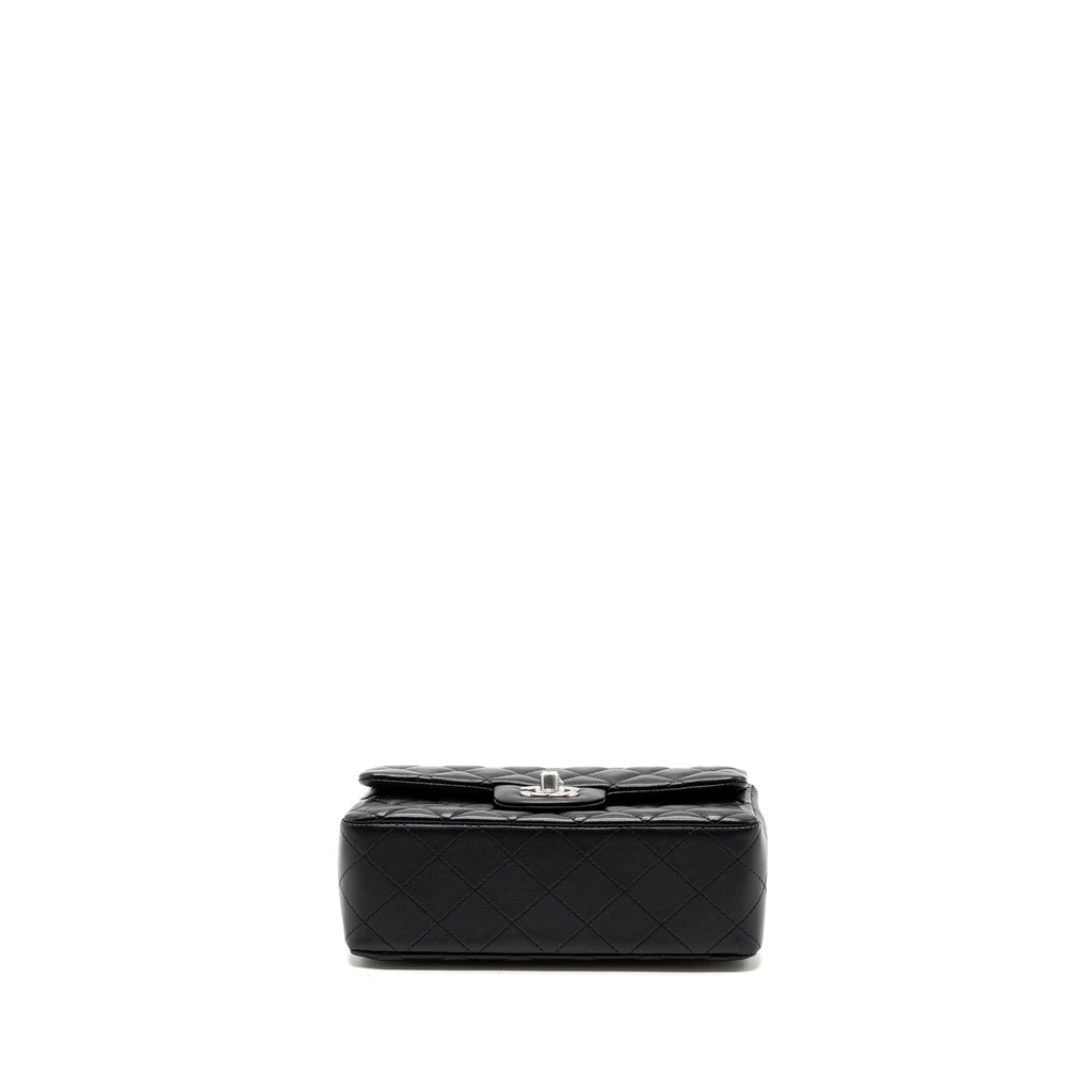 CHANEL CLASSIC MINI RECTANGULAR FLAP BAG LAMBSKIN BLACK SHW (MICROCHIP)
