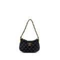 CHANEL 23K SMALL HOBO SHOULDER BAG CALFSKIN BLACK GHW (MICROCHIP)