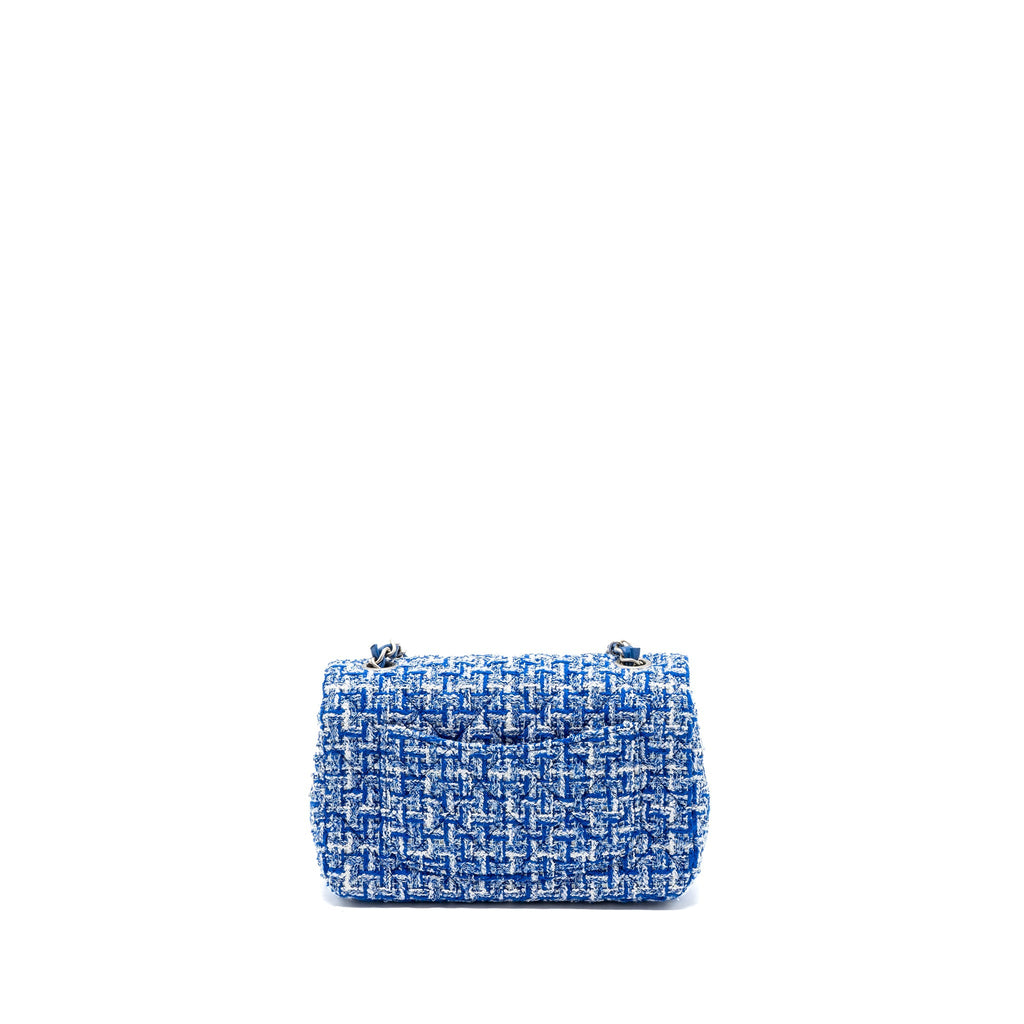 CHANEL MINI RECTANGULAR FLAP TWEED BLUE / MULTICOLOUR SHW (MICROCHIP)