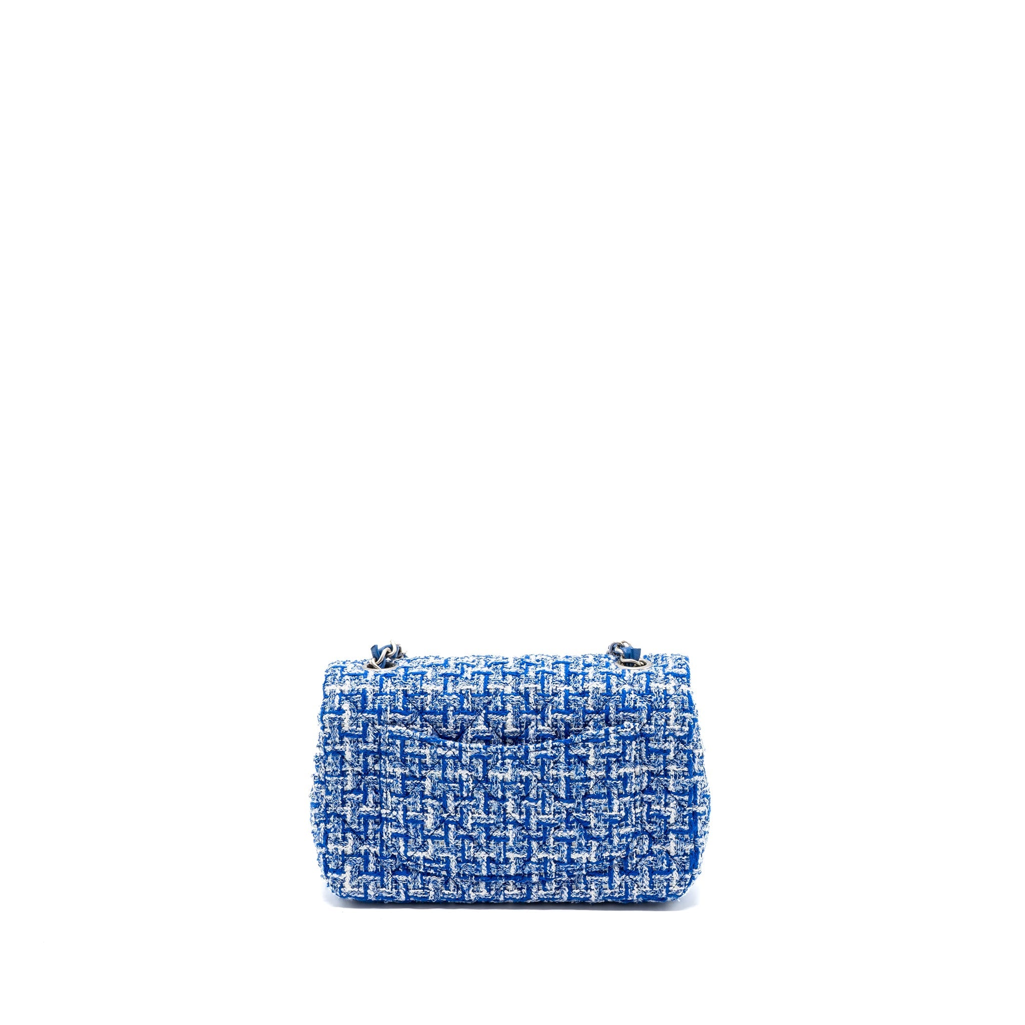 CHANEL MINI RECTANGULAR FLAP TWEED BLUE / MULTICOLOUR SHW (MICROCHIP)