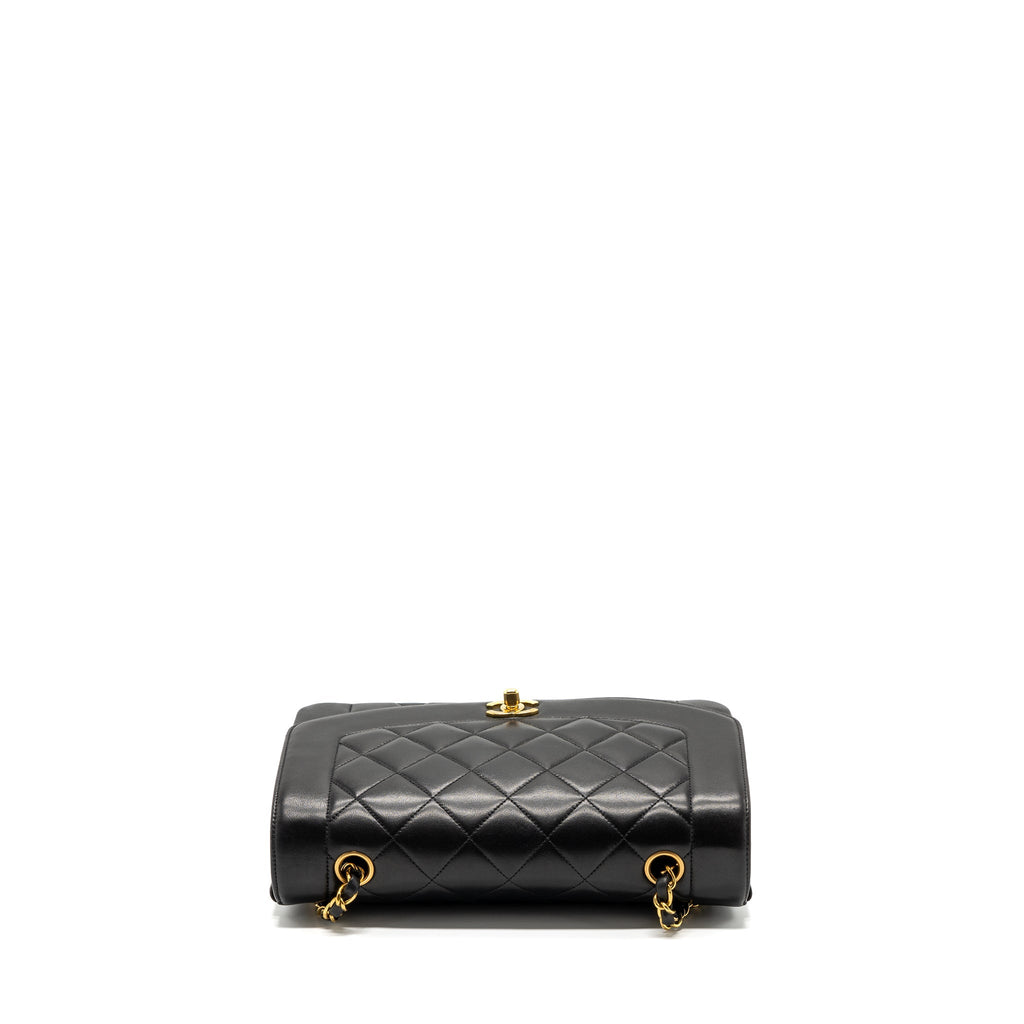 CHANEL VINTAGE DIANA FLAP BAG LAMBSKIN BLACK GHW