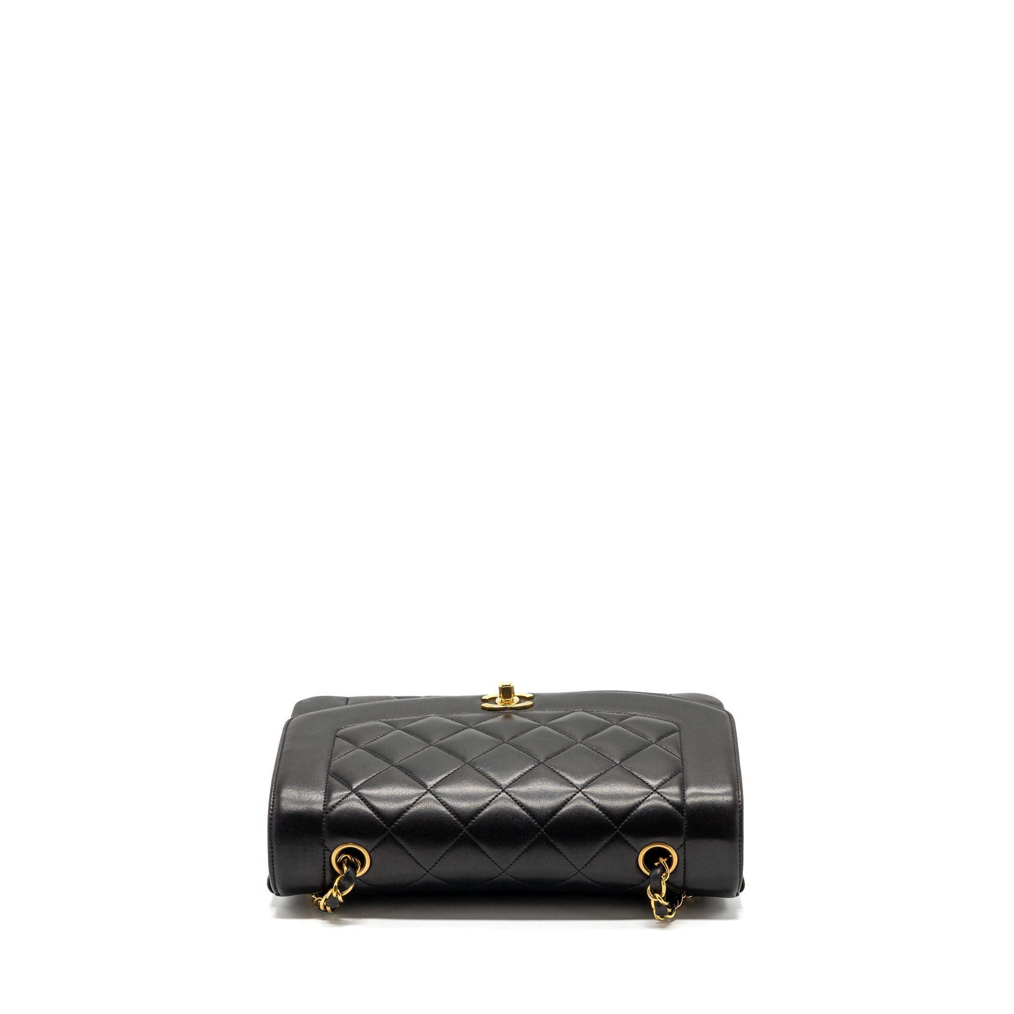 CHANEL VINTAGE DIANA FLAP BAG LAMBSKIN BLACK GHW