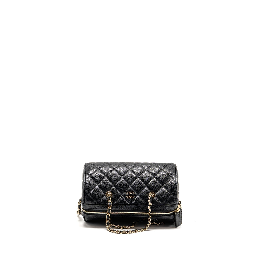 CHANEL 25P MINI BOWLING BAG CAVIAR BLACK LGHW (MICROCHIP)
