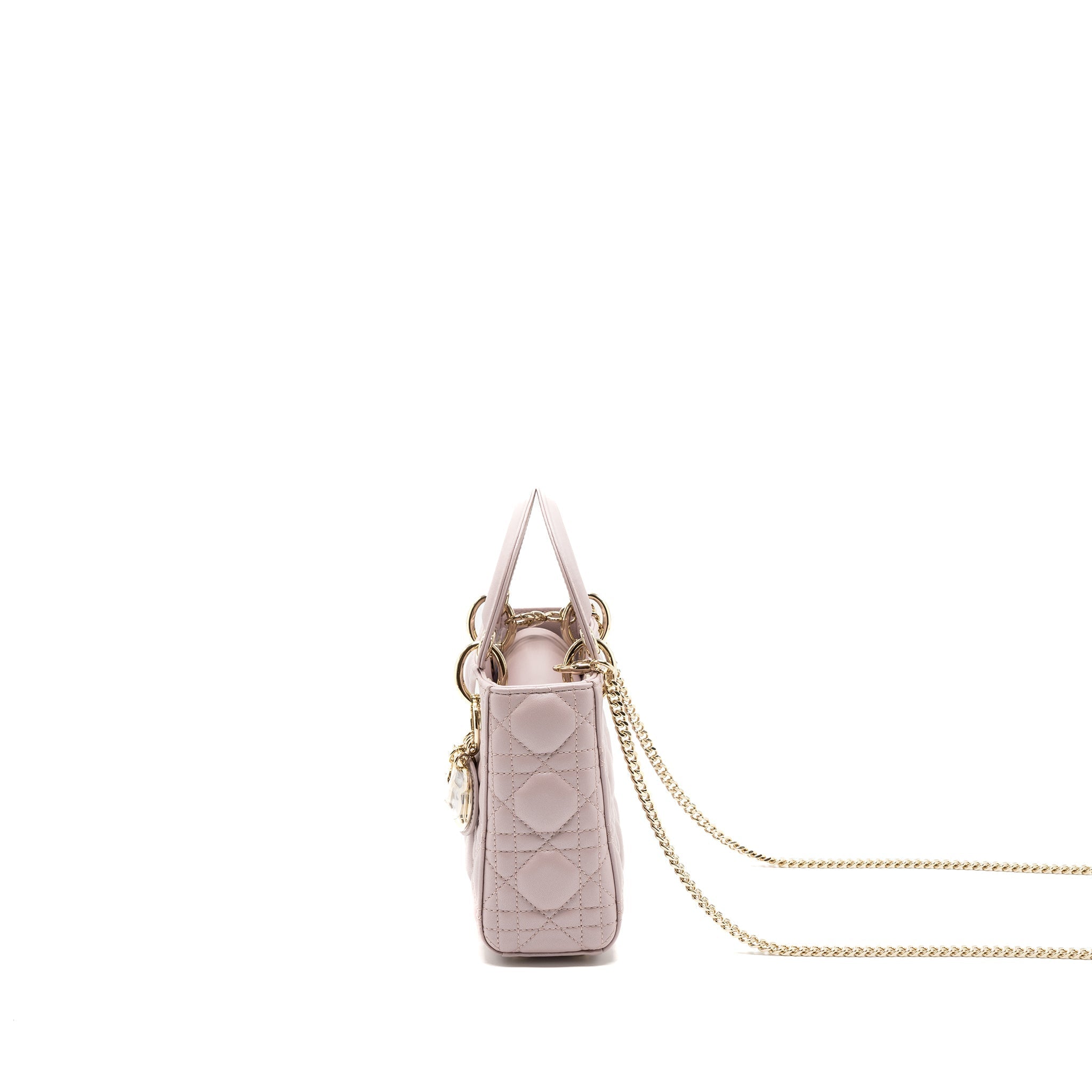 DIOR MINI LADY DIOR BAG LAMBSKIN LIGHT PINK LGHW