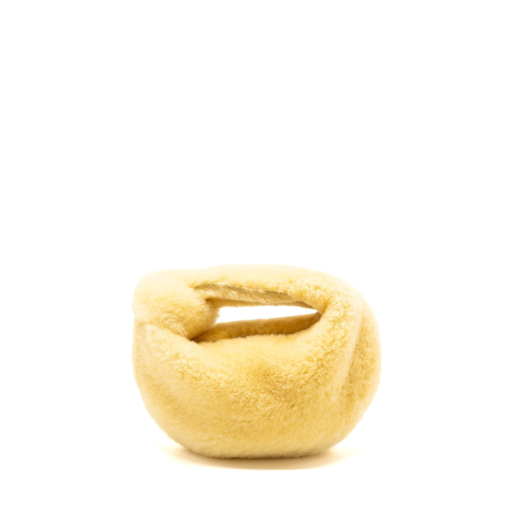 BOTTEGA VENETA MINI JODIE TEDDY SHEARLING LIGHT YELLOW