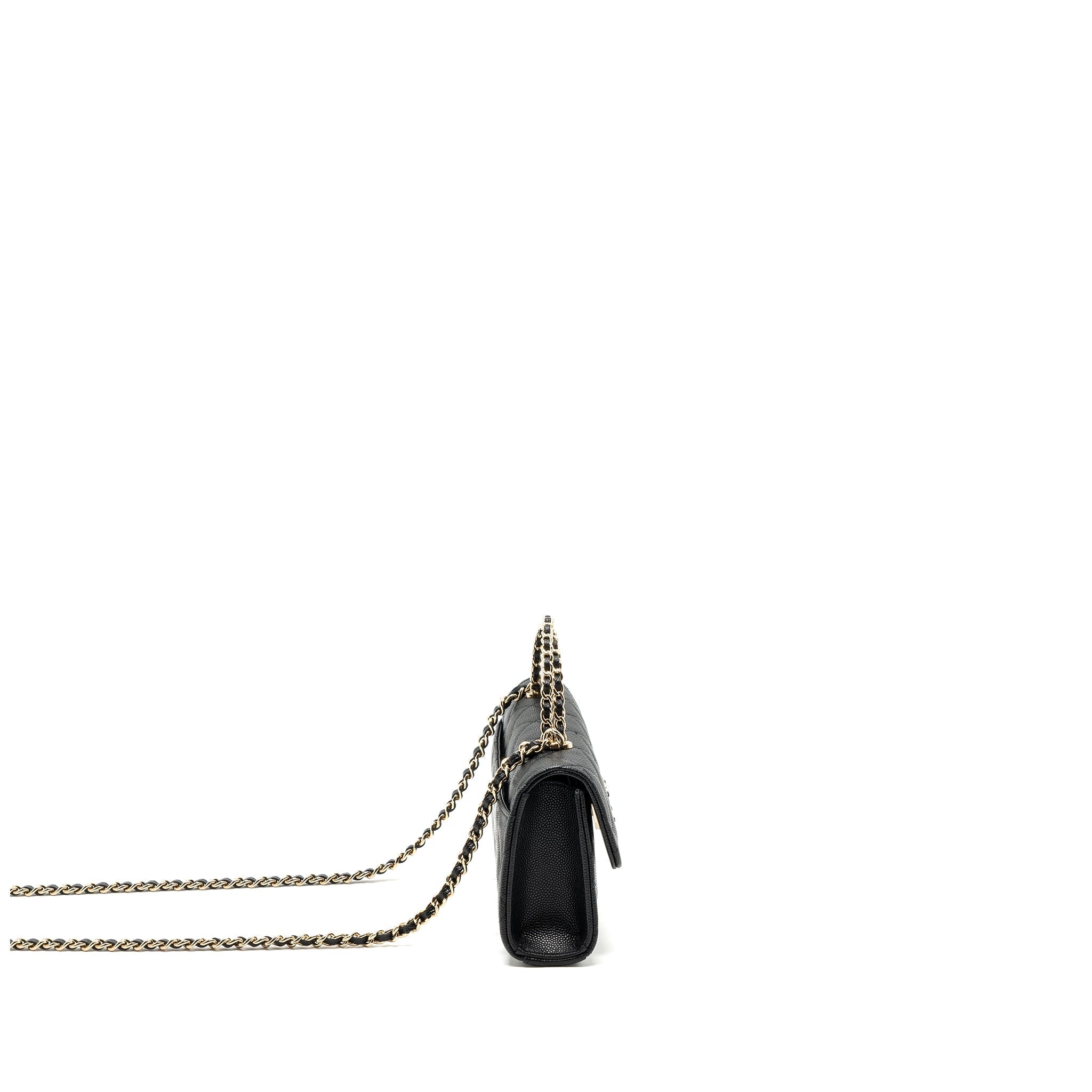 CHANEL 23P TOP HANDLE MINI FLAP BAG CAVIAR BLACK LGHW (MICROCHIP)