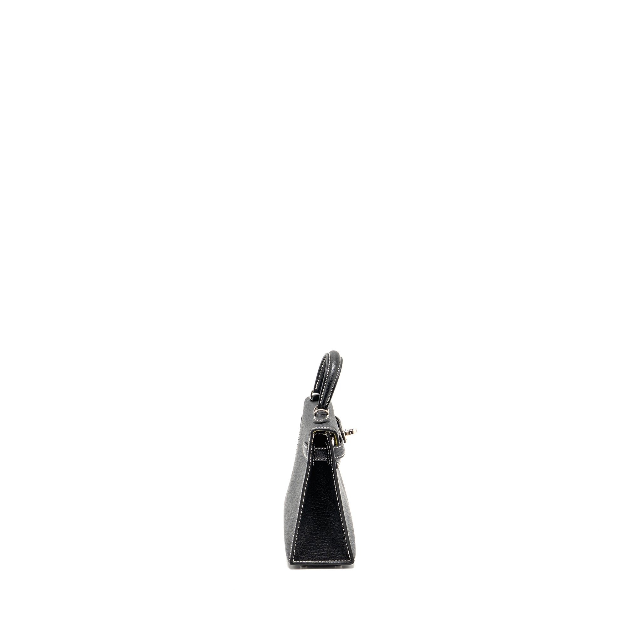 HERMES MINI KELLY II SPECIAL ORDER CHÈVRE MYSORE BLACK/LIME SHW