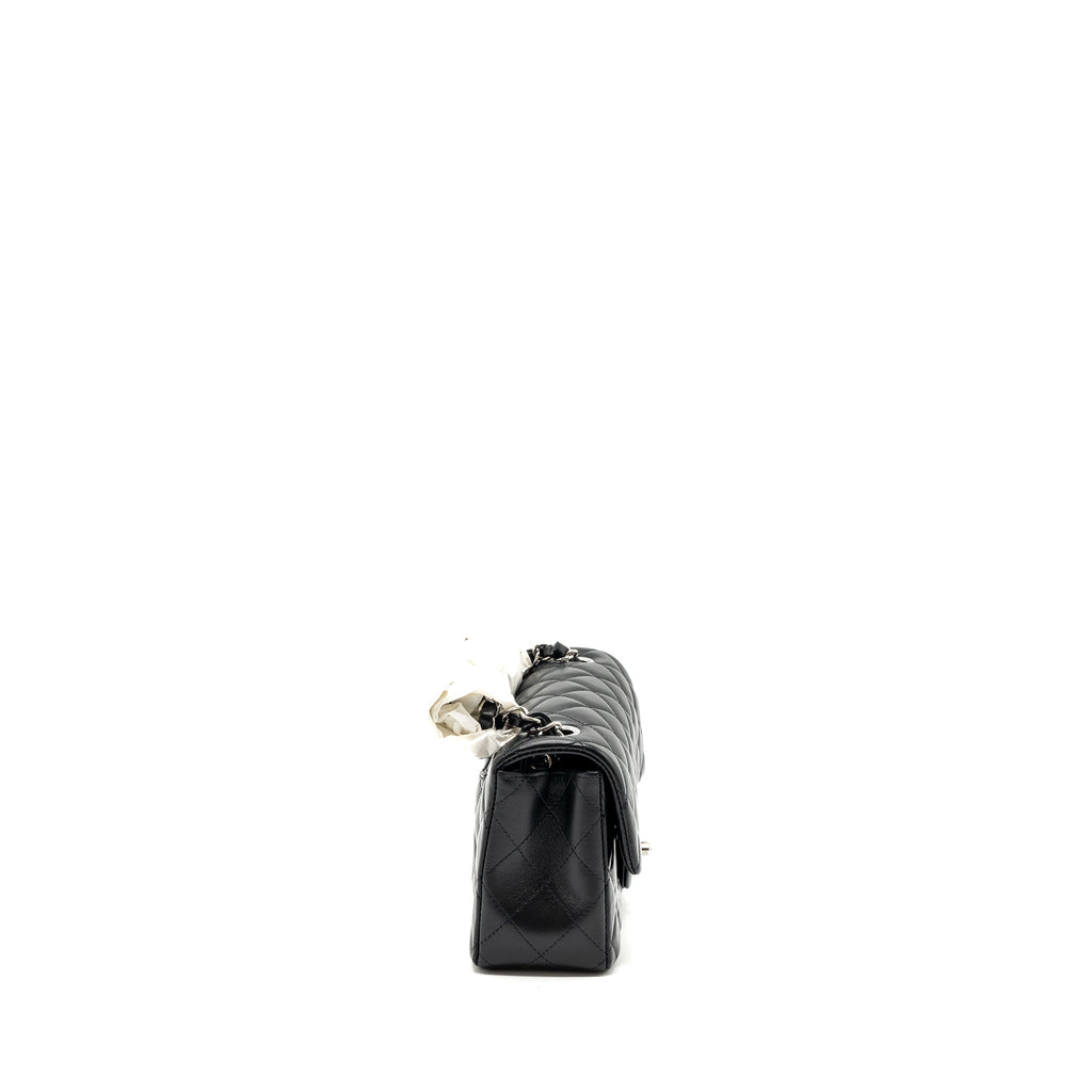 CHANEL CLASSIC MINI RECTANGULAR FLAP BAG LAMBSKIN BLACK SHW (MICROCHIP)