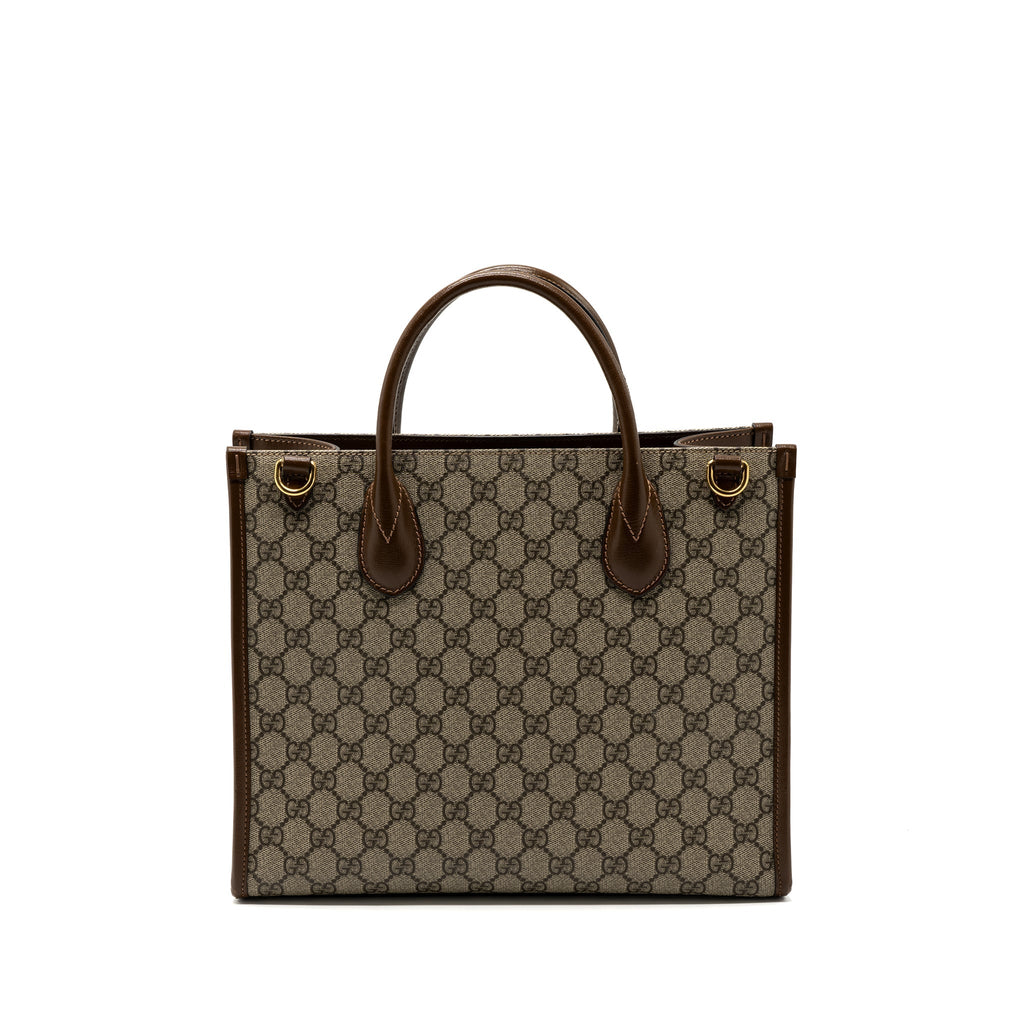 GUCCI GG SMALL TOTE BAG GG SUPREME CANVAS / BROWN GHW