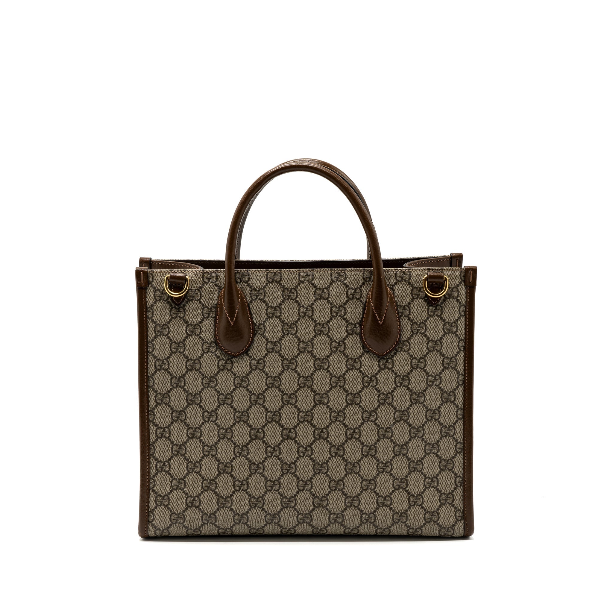 GUCCI GG SMALL TOTE BAG GG SUPREME CANVAS / BROWN GHW
