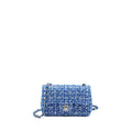 CHANEL MINI RECTANGULAR FLAP TWEED BLUE / MULTICOLOUR SHW (MICROCHIP)