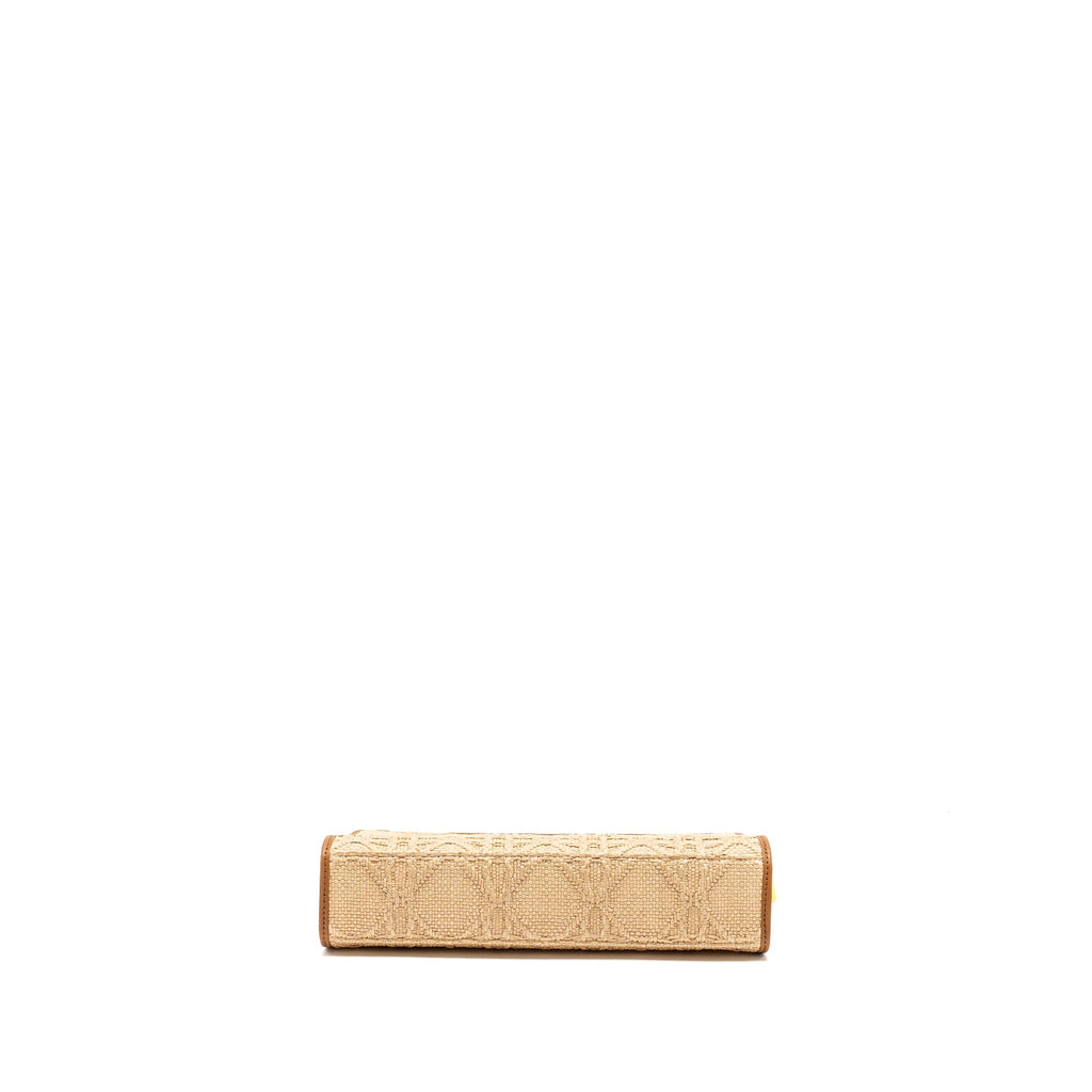 DIOR 30 MONTAIGNE DEA POUCH NATURAL CANNAGE RAFFIA BEIGE/MULTICOLOUR GHW
