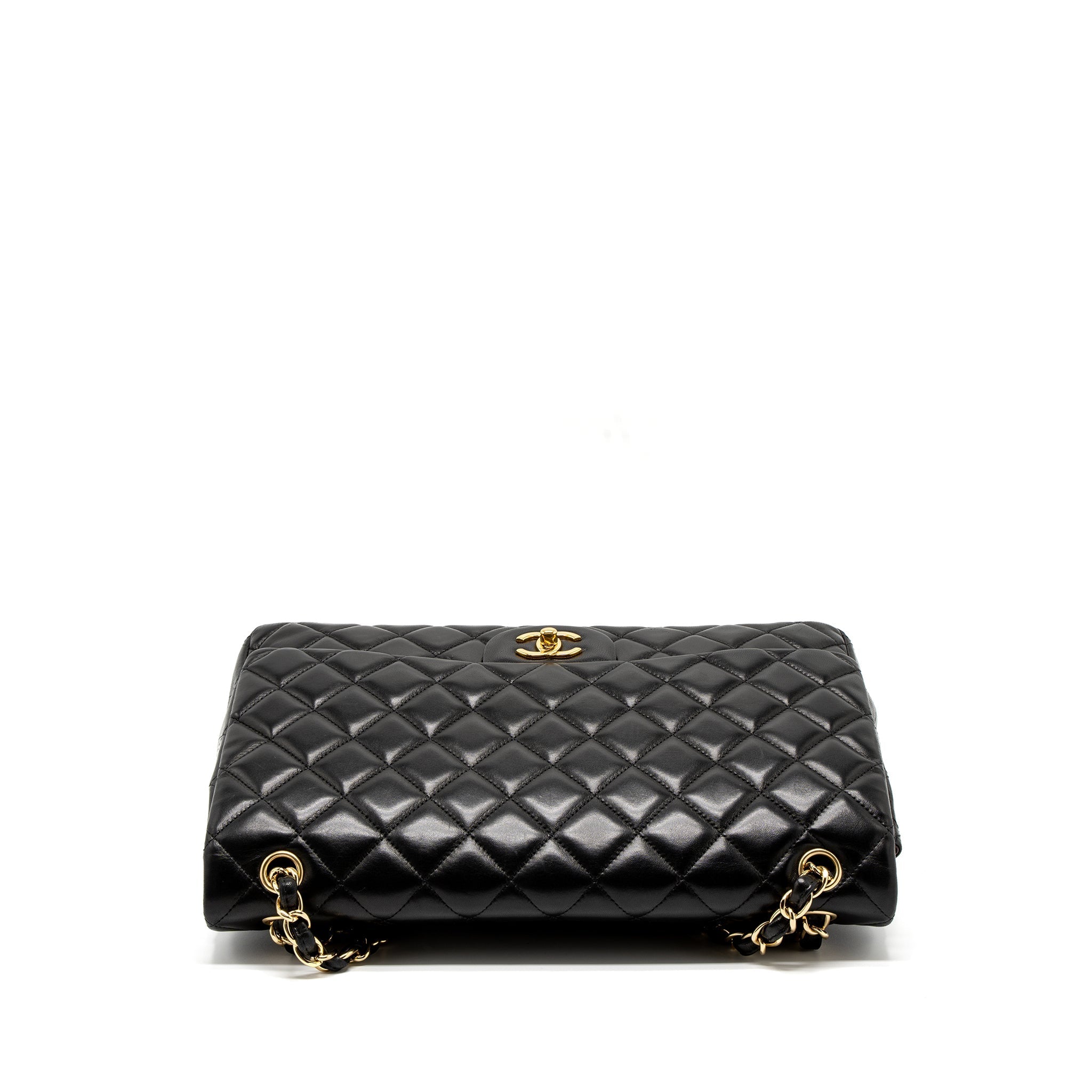 CHANEL MAXI CLASSIC SINGLE FLAP BAG LAMBSKIN BLACK GHW