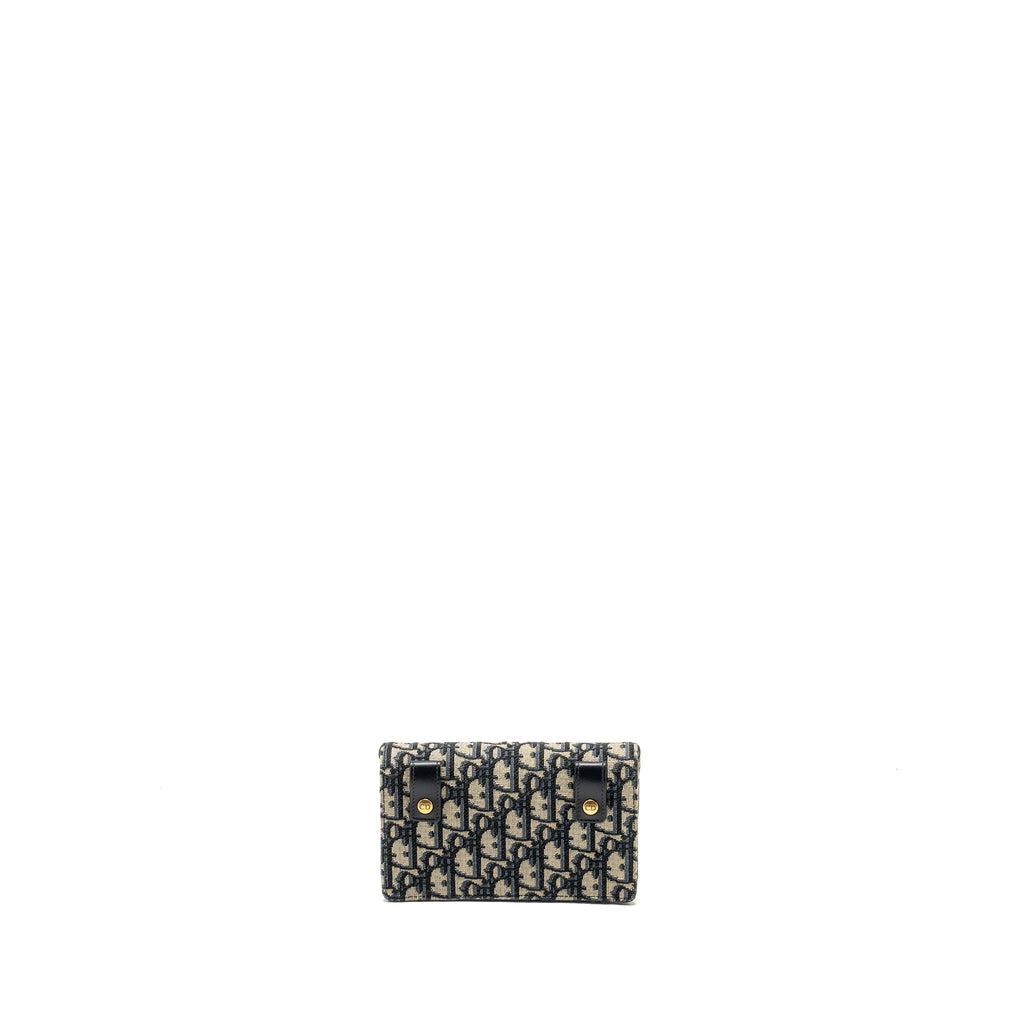 DIOR SADDLE BELT POUCH DIOR OBLIQUE CANVAS BLUE GHW
