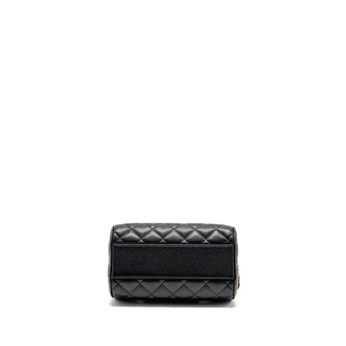 CHANEL 25P MINI BOWLING BAG CAVIAR BLACK LGHW (MICROCHIP)