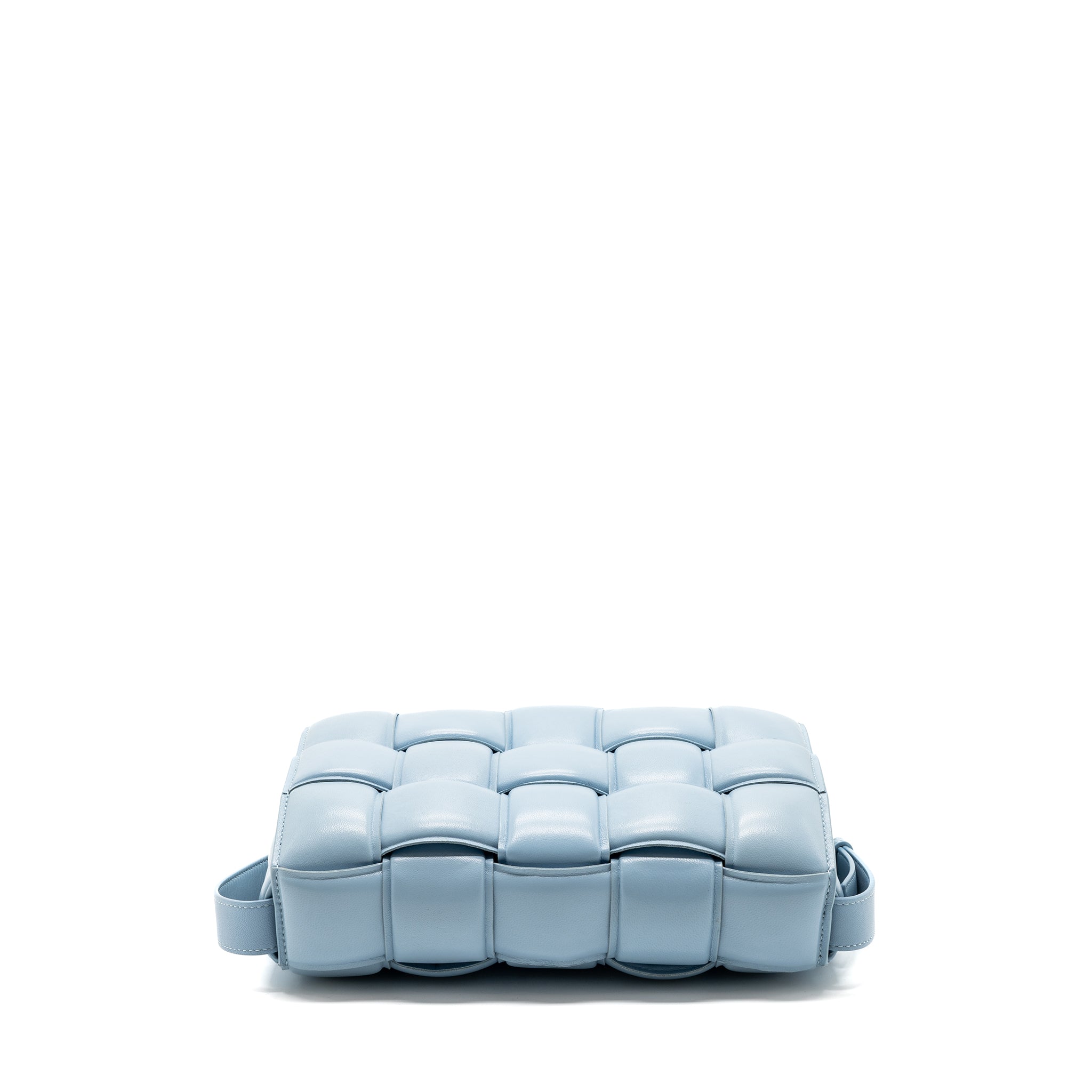 BOTTEGA VENETA PADDED CASSETTE BAG LAMBSKIN LIGHT BLUE GHW