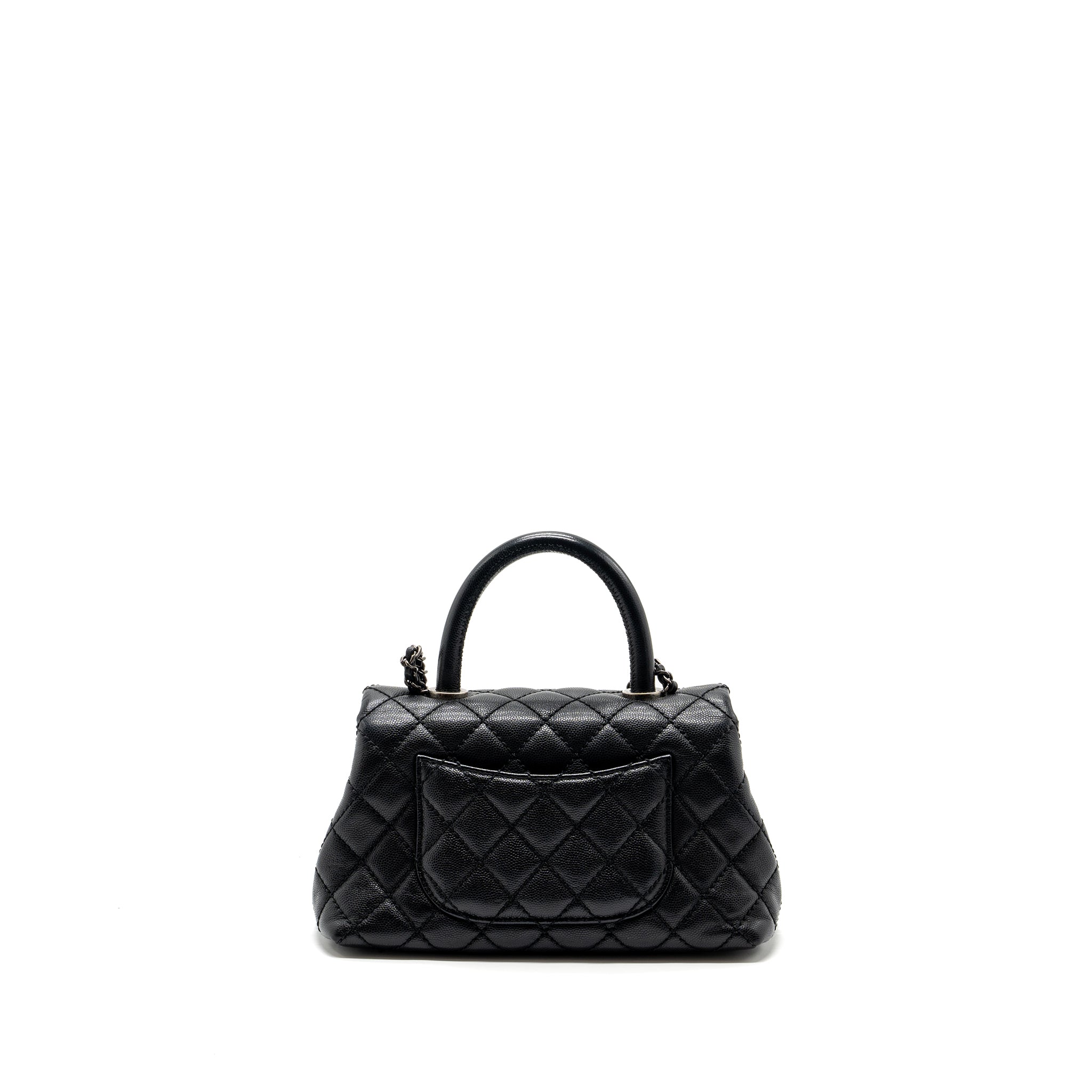 CHANEL SMALL COCO HANDLE CAVIAR BLACK RUTHENIUM HARDWARE