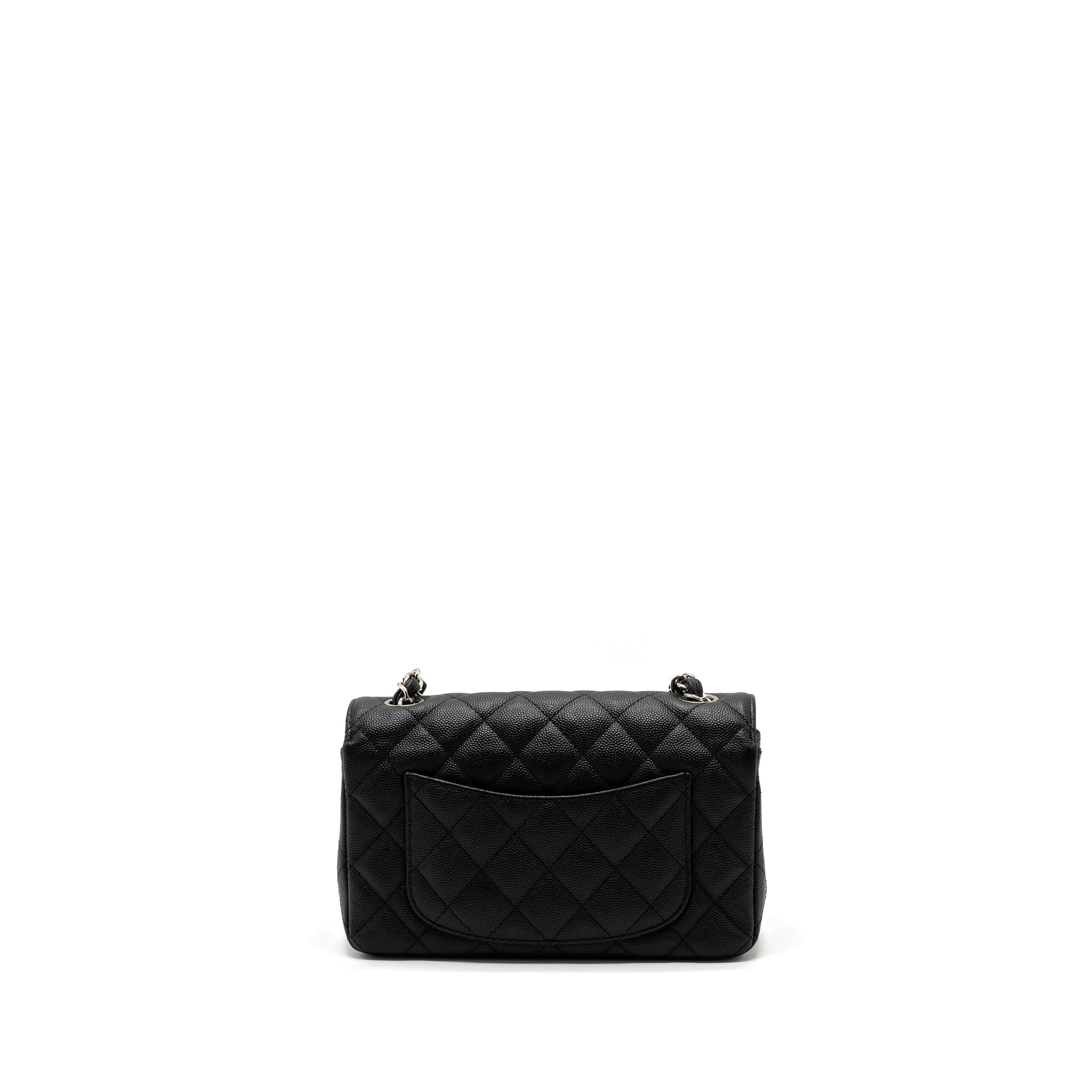 CHANEL CLASSIC MINI RECTANGULAR FLAP BAG CAVIAR BLACK SHW
