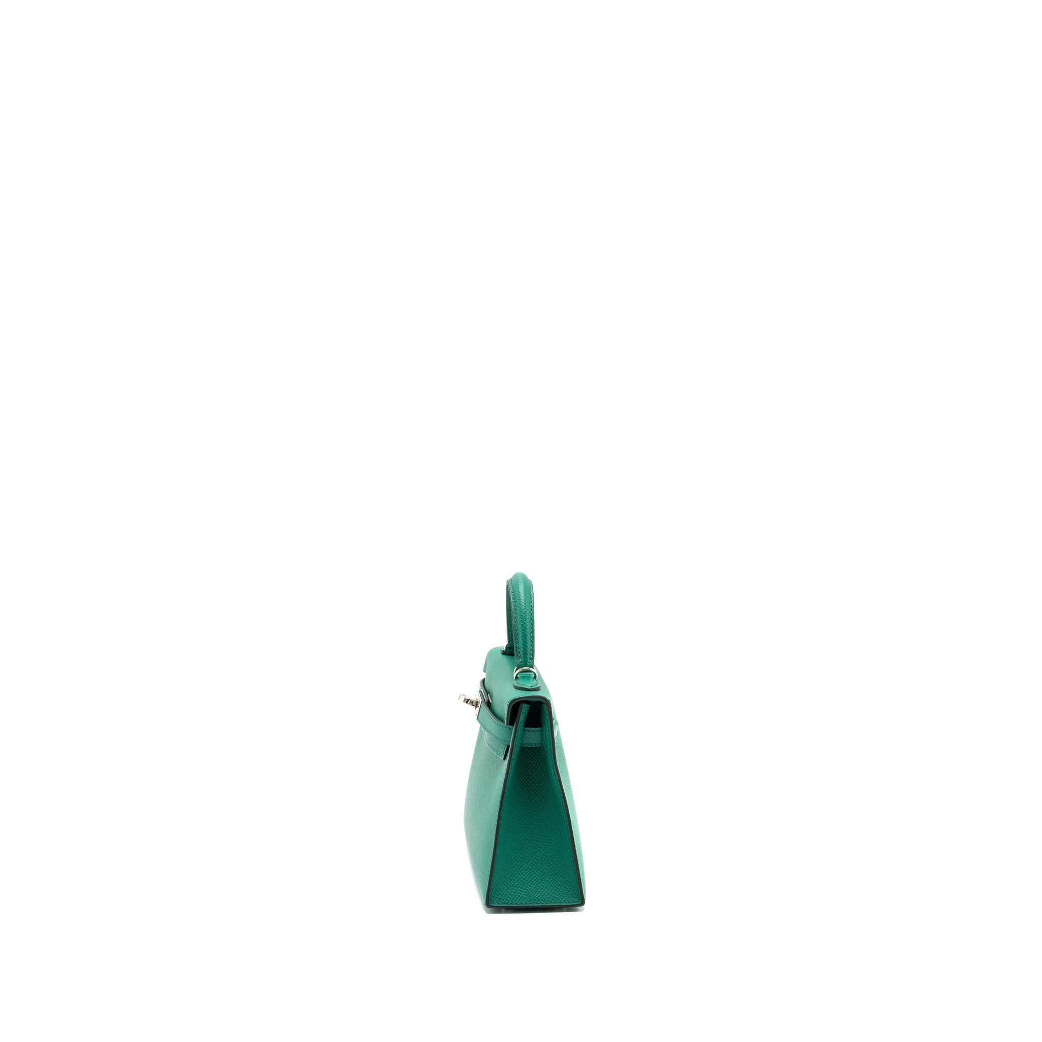 HERMES MINI KELLY EPSOM WOOLY STRAP VERT JADE/ BLUE PARADIS-SAPHIR SHW