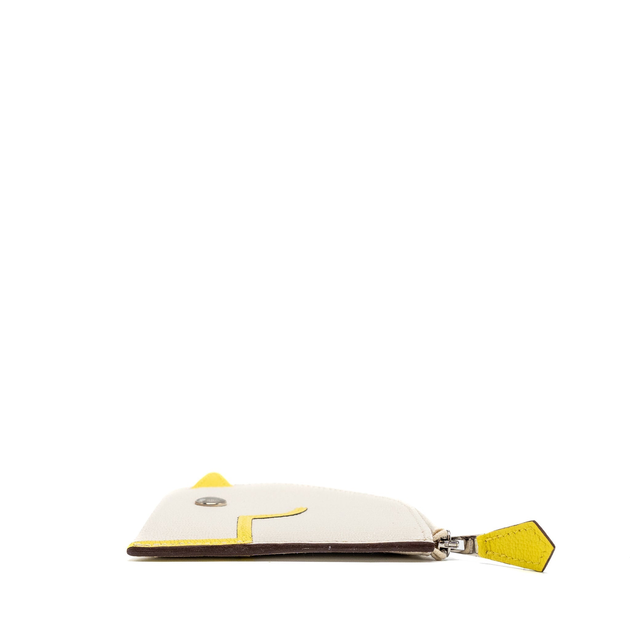 HERMES PADDOCK CHANGE PURSE CHEVRE MYSORE NATA/JAUNE CITRON SHW
