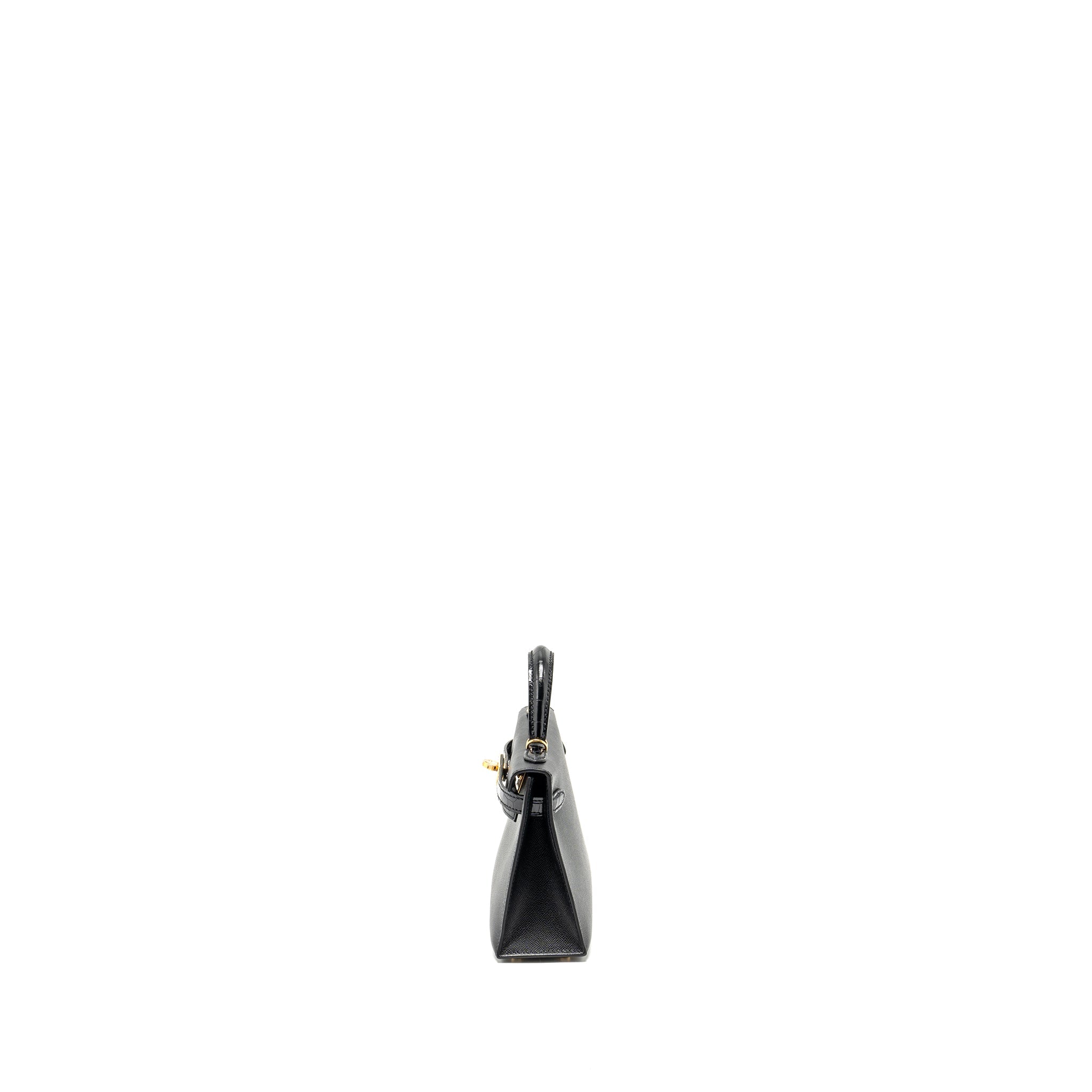 HERMES TOUCH MINI KELLY II MADAME / ALLIGATOR MISSISSIPPIENSIS BLACK GHW