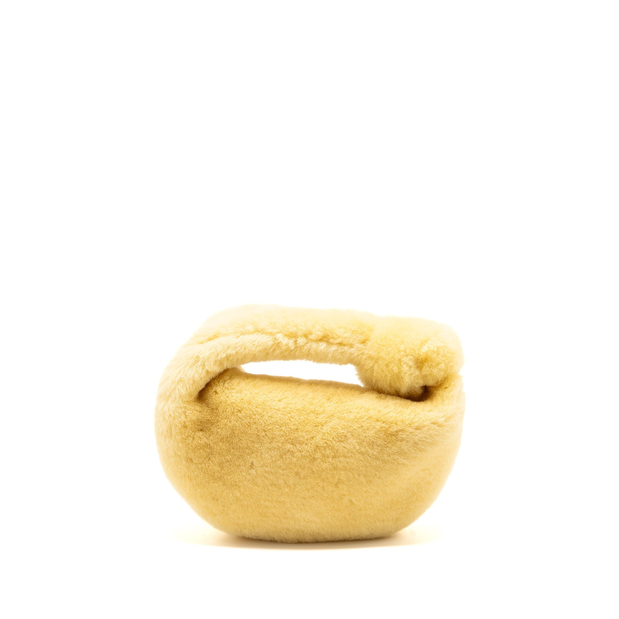 BOTTEGA VENETA MINI JODIE TEDDY SHEARLING LIGHT YELLOW