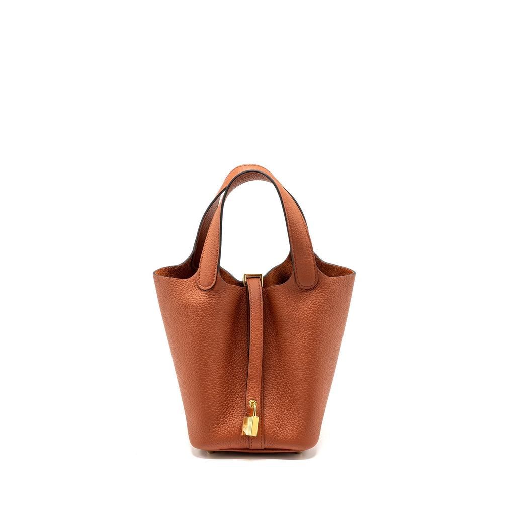 HERMES PICOTIN 18 LOCK BAG CLEMENCE CUIVRE GHW