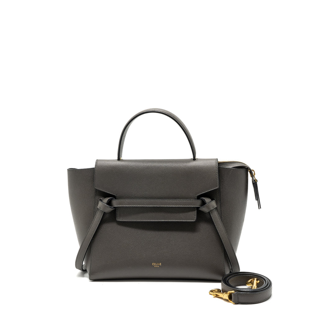CELINE MICRO BELT BAG CALFSKIN GREY GHW
