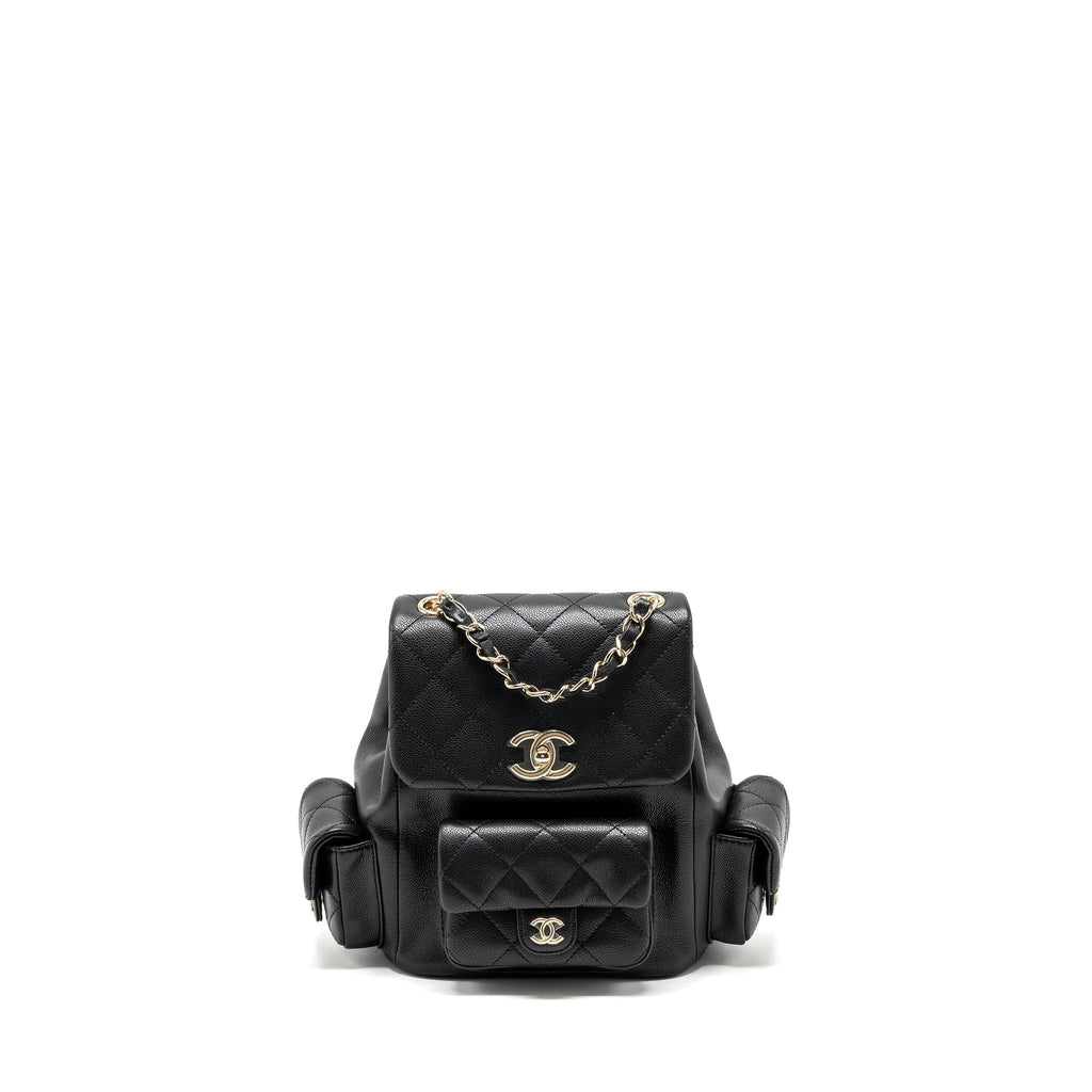 CHANEL 23K TRIPLE POCKET BACKPACK CAVIAR BLACK LGHW (MICROCHIP)