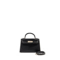 HERMES MINI KELLY II SPECIAL ORDER CHÈVRE MYSORE BLACK/LIME SHW