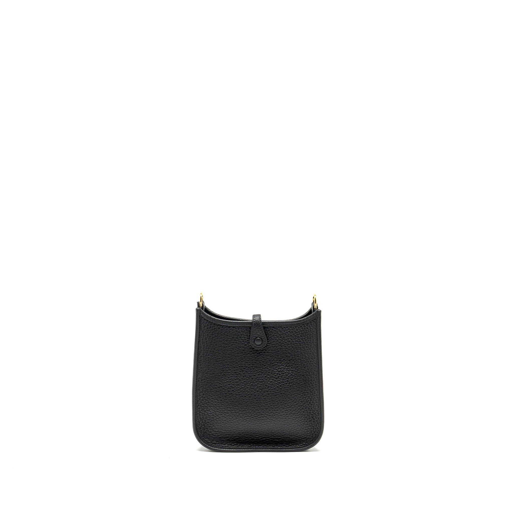 HERMES MINI EVELYNE CLEMENCE BLACK WITH BLACK/EBENE STRAP GHW