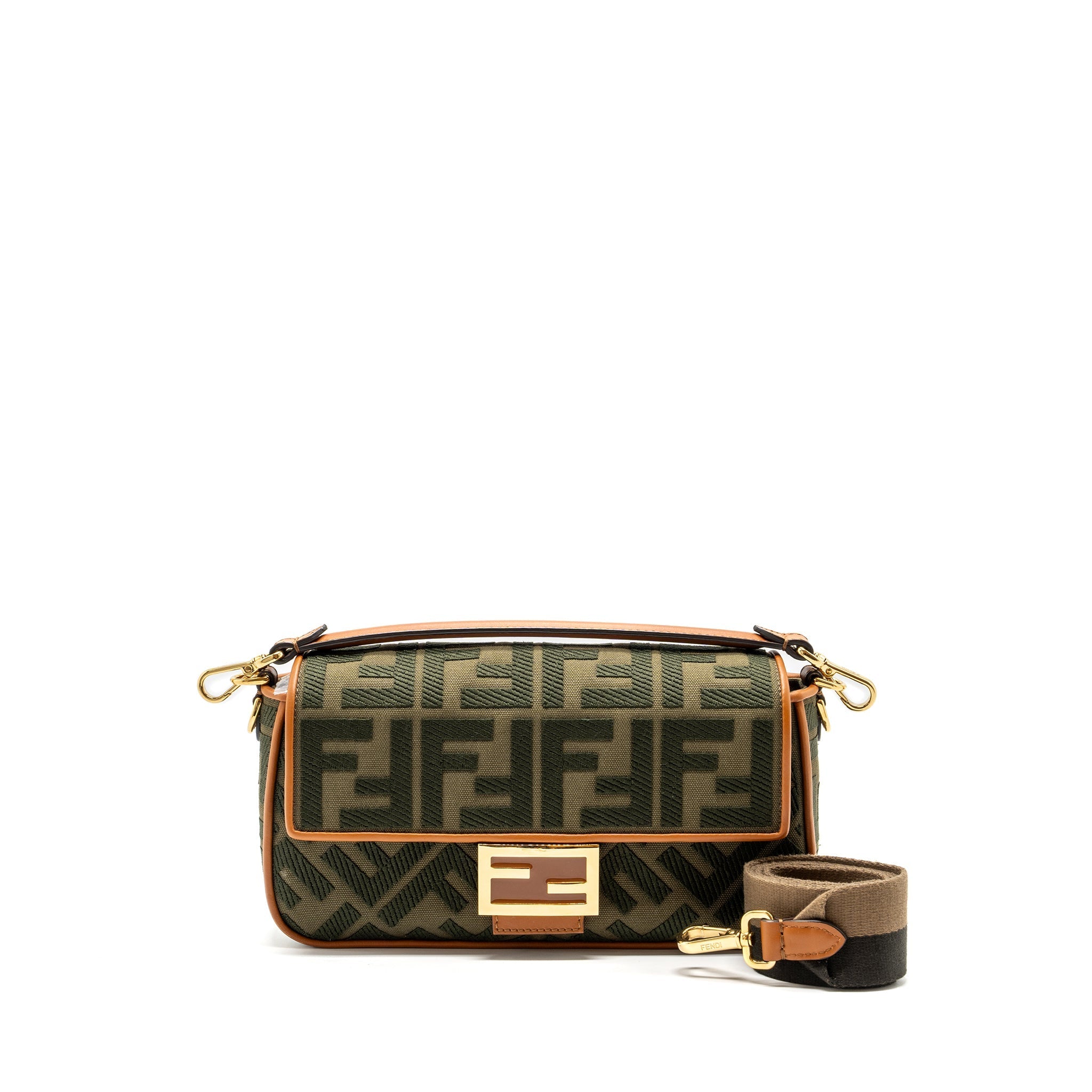 FENDI MEDIUM BAGUETTE BAG CANVAS / CALFSKIN MULTICOLOR GHW