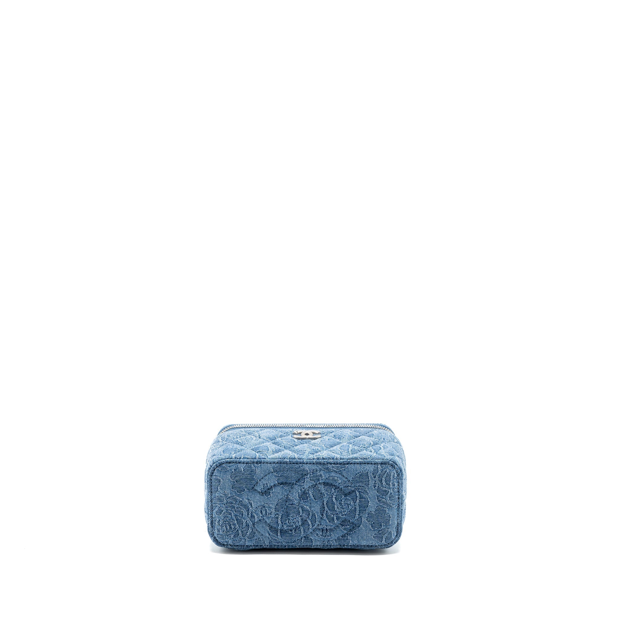 CHANEL COCO LOVE LONG VANITY CASE DENIM CAMELIA BLUE SHW (MICROCHIP)