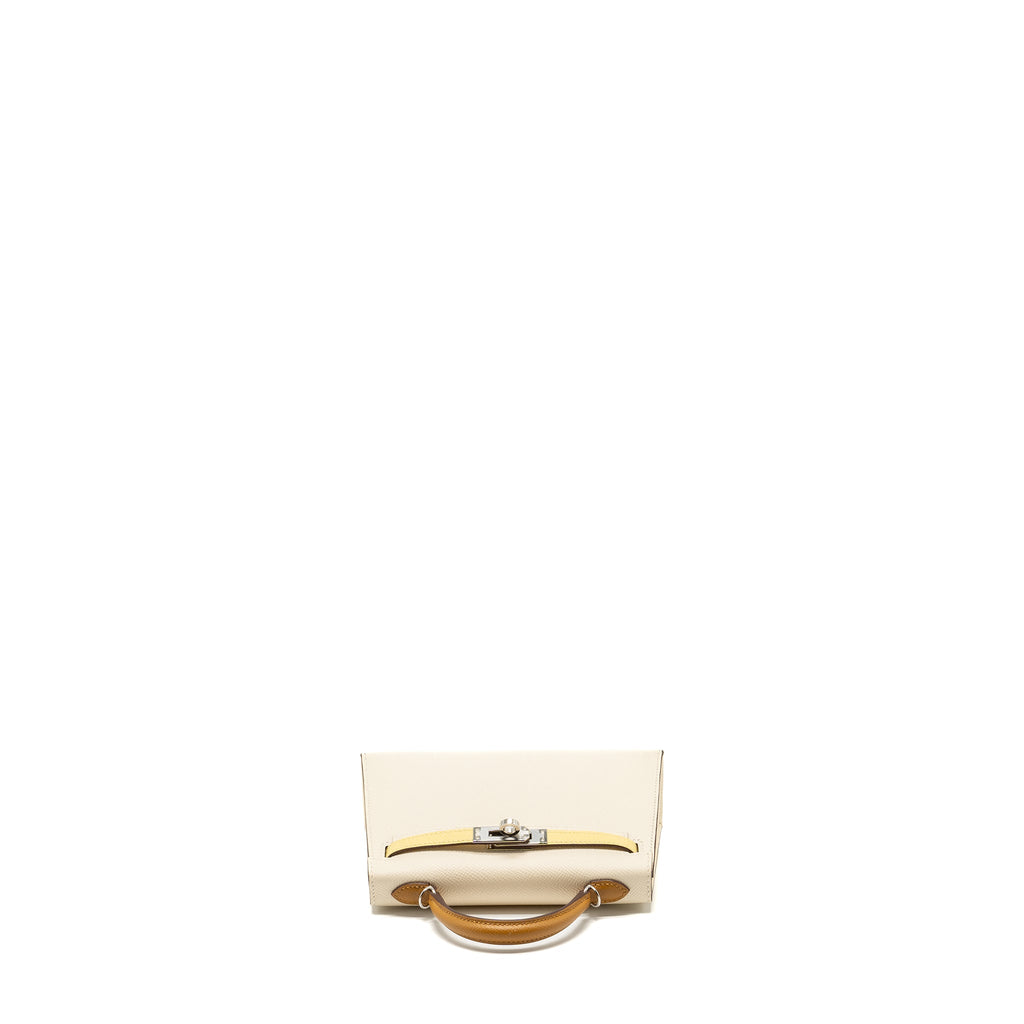 HERMES MINI KELLY II EPSOM NATA/JAUNE POUSSIN/SESAME SHW