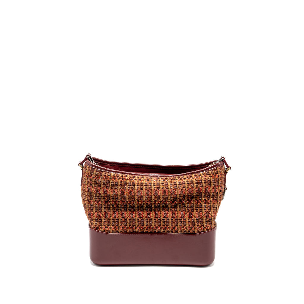 CHANEL GABRIELLE HOBO BAG TWEED/ CALFSKIN RED/MULTICOLOUR MULTICOLOUR HARDWARE