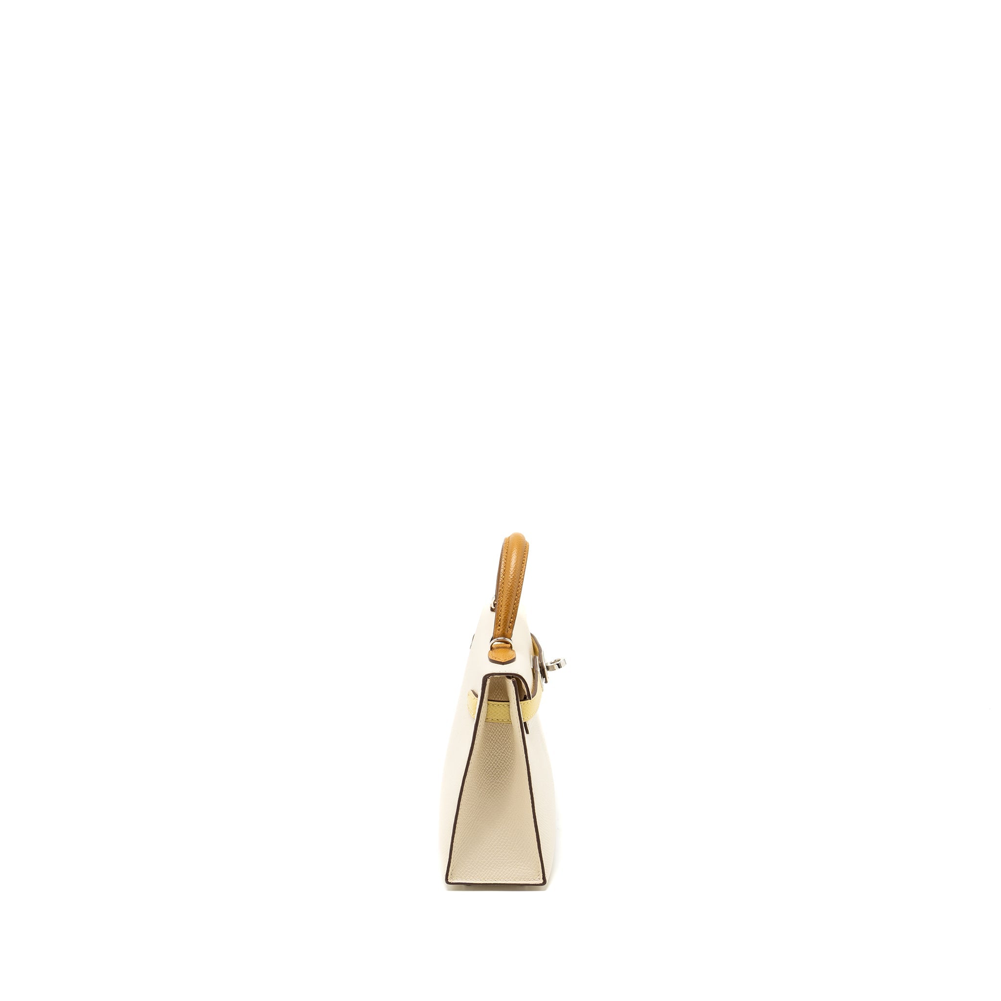HERMES MINI KELLY II EPSOM NATA/JAUNE POUSSIN/SESAME SHW